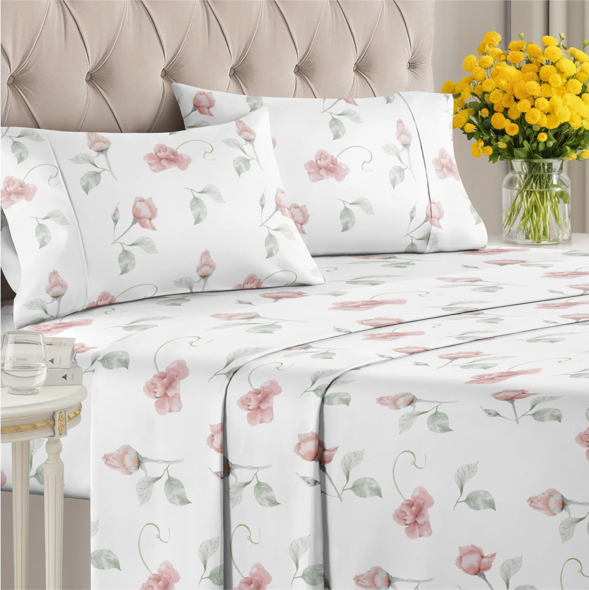 4 Piece Floral Sheet Set - Image 14