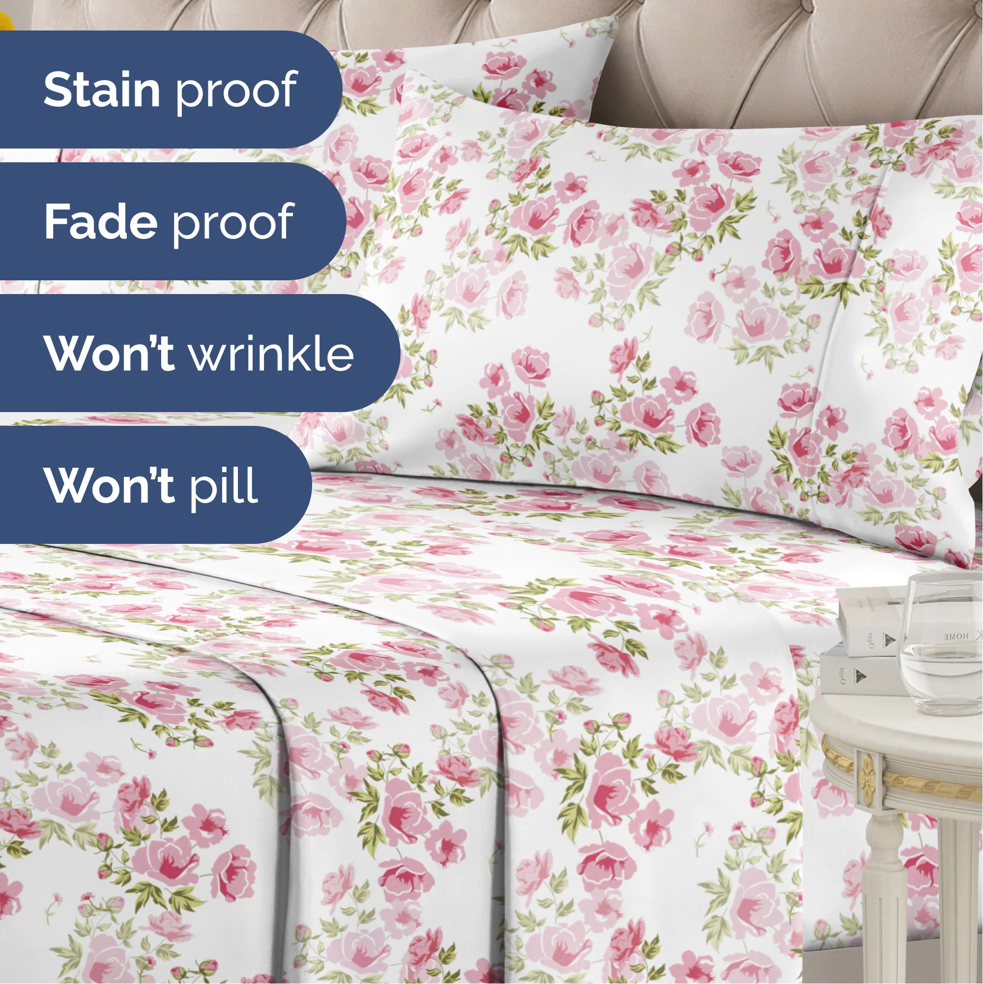 4 Piece Floral Sheet Set - Image 30