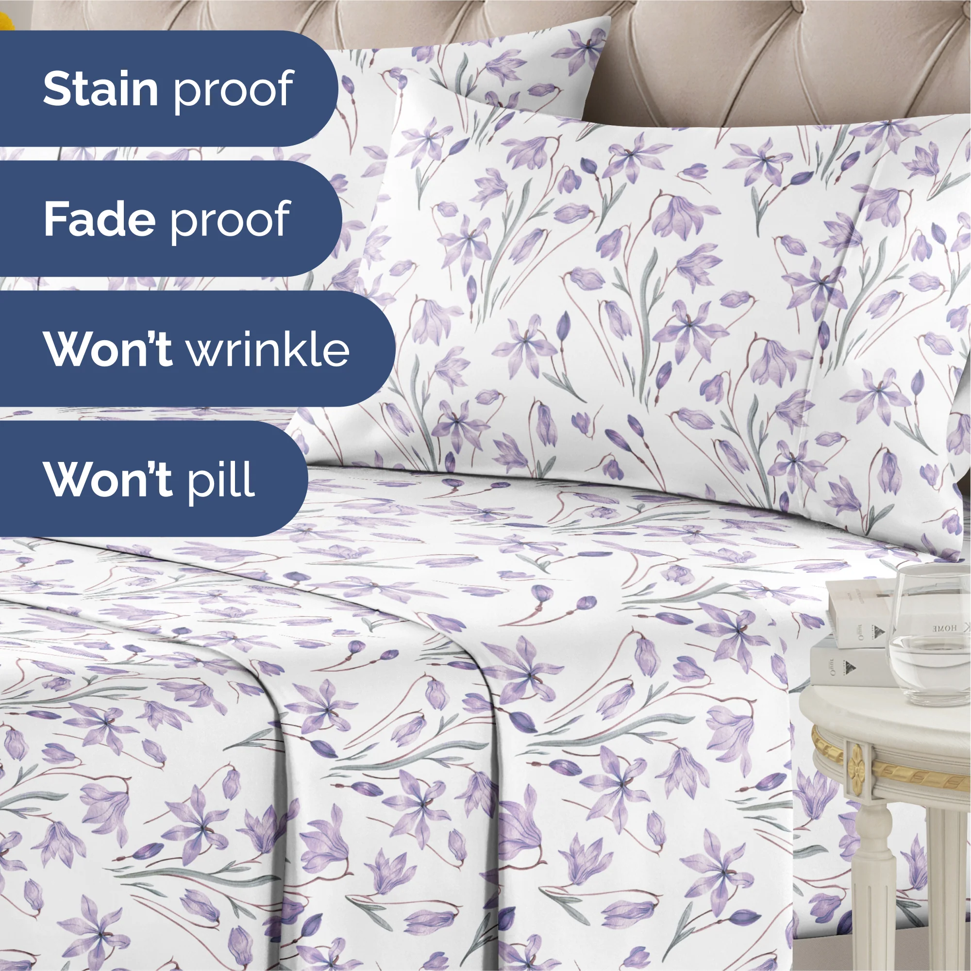 4 Piece Floral Sheet Set - Image 40