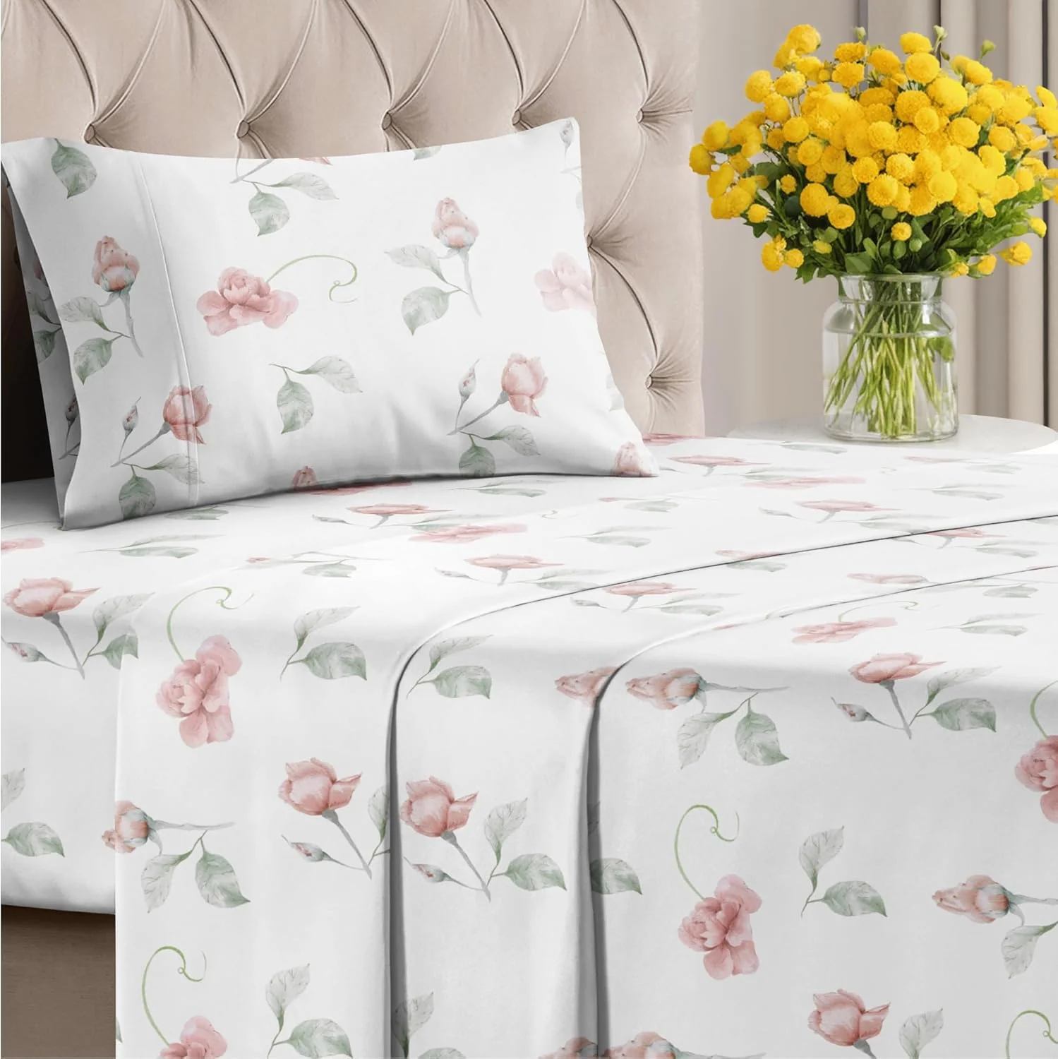 4 Piece Floral Sheet Set - Image 70