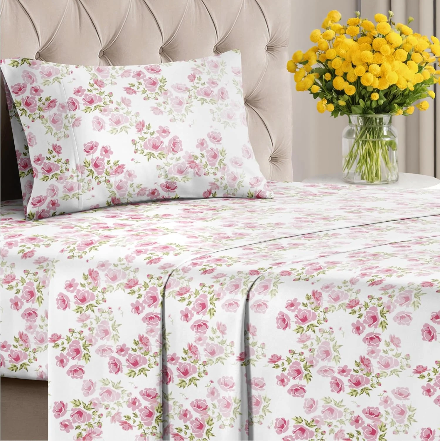 4 Piece Floral Sheet Set - Image 72