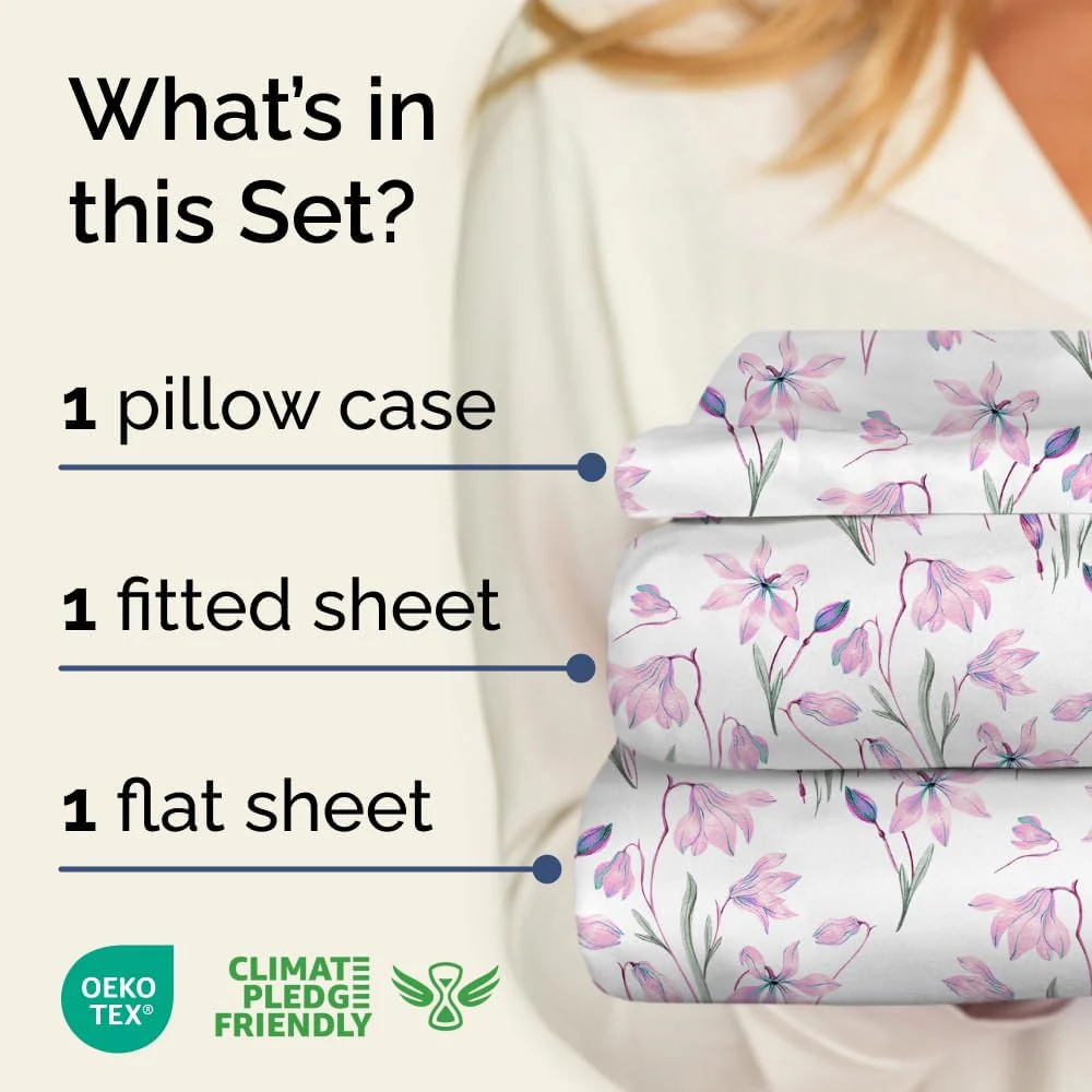 4 Piece Floral Sheet Set - Image 77