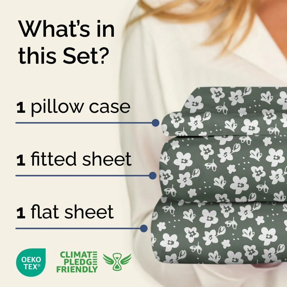 4 Piece Floral Sheet Set - Image 81