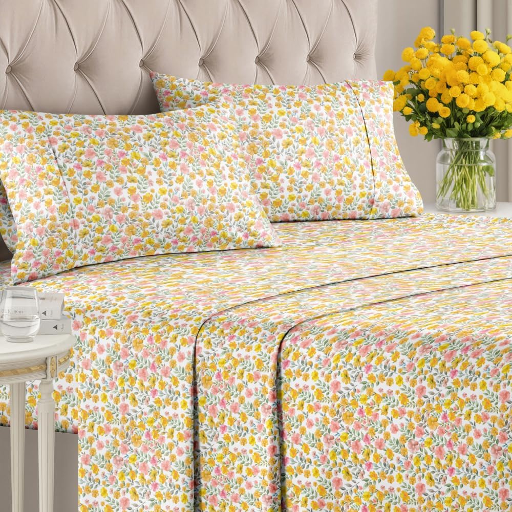 4 Piece Floral Sheet Set - Image 84