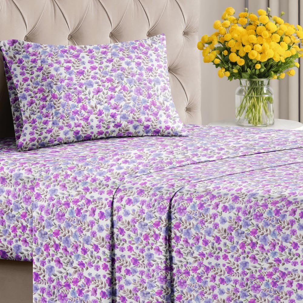 4 Piece Floral Sheet Set - Image 85