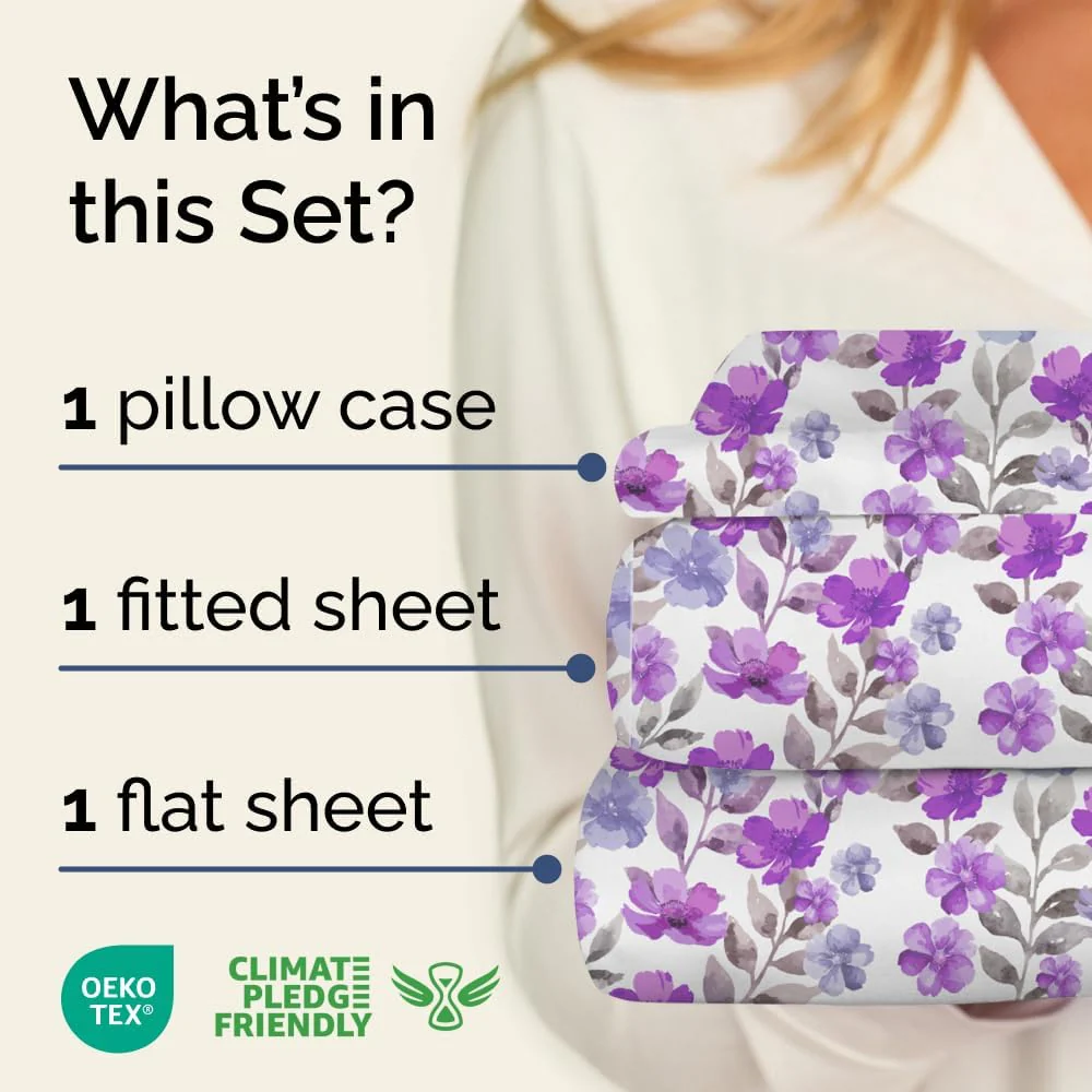 4 Piece Floral Sheet Set - Image 94