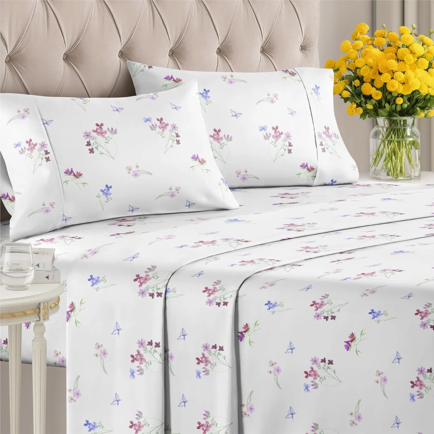 4 Piece Floral Sheet Set - Image 99