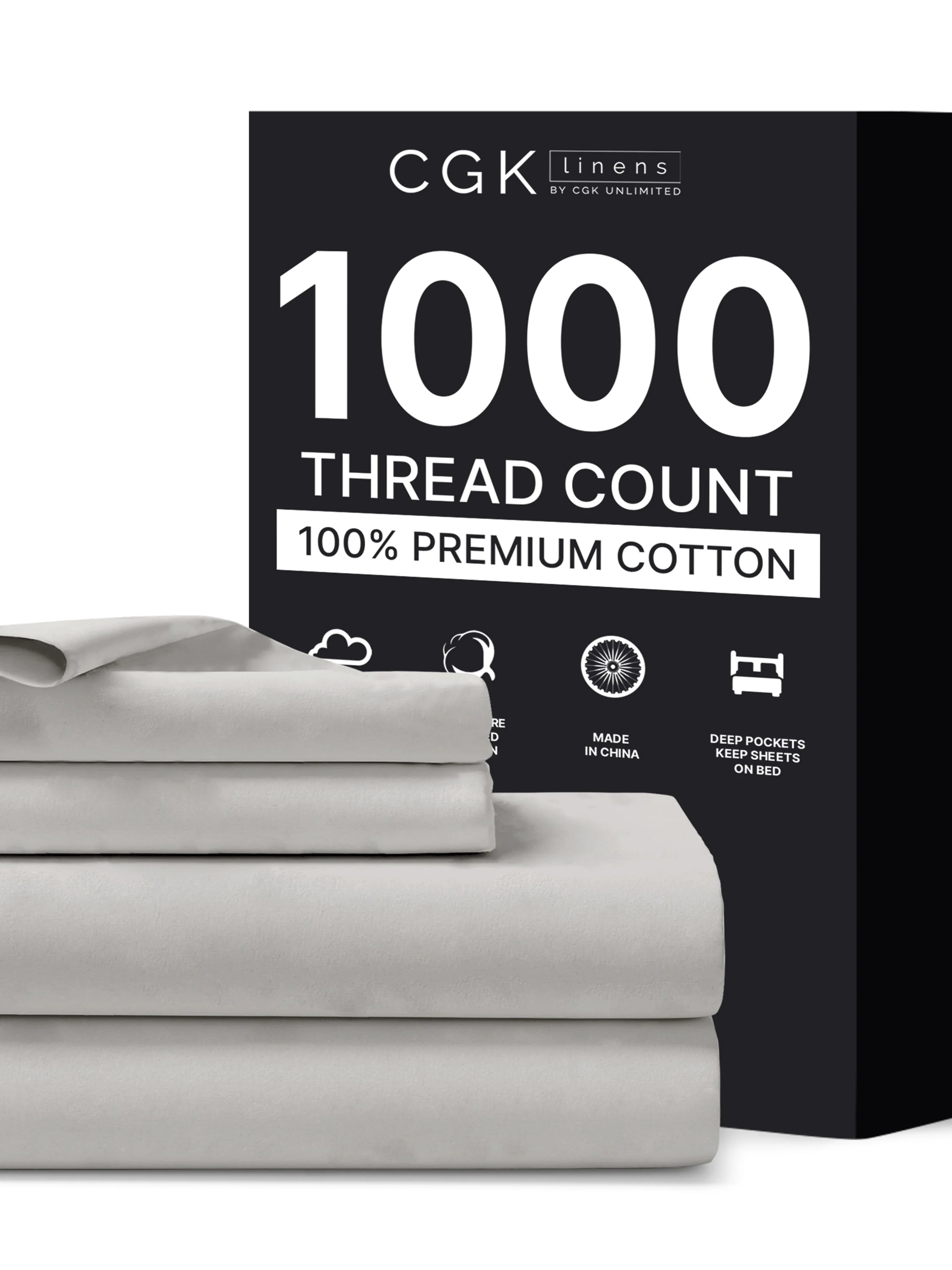 Cotton 1000 Thread Count 4 Piece Sheet Set - Image 13