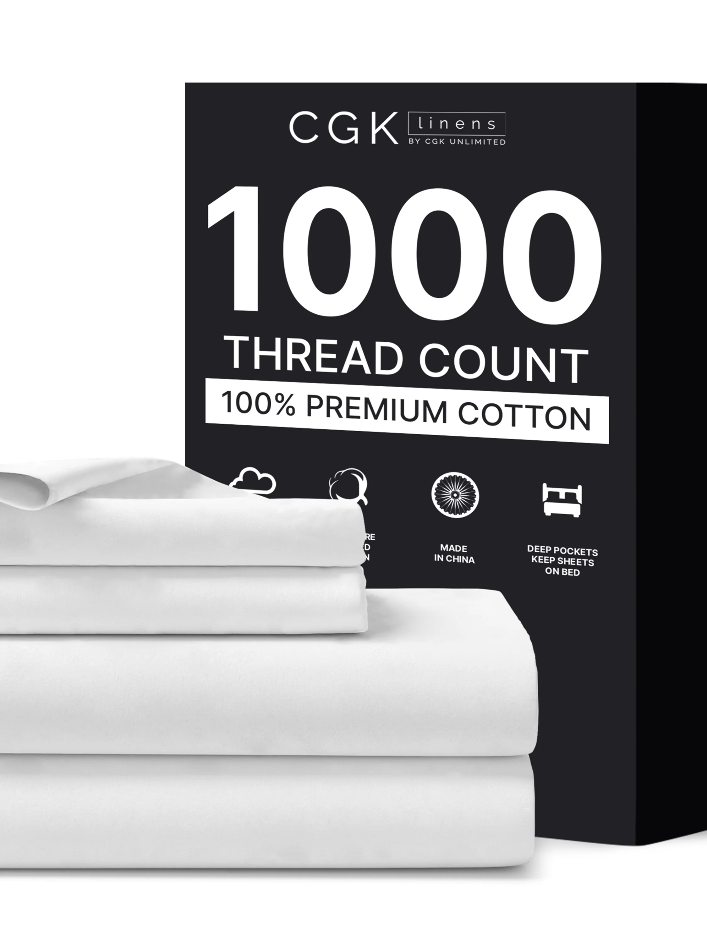 Cotton 1000 Thread Count 4 Piece Sheet Set - Image 14