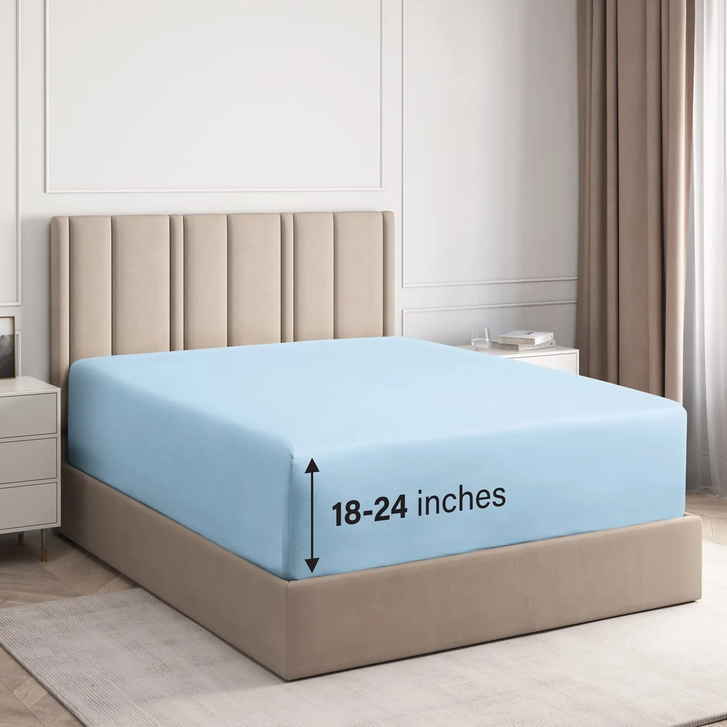 Cotton 400 Thread Count Deep Pocket Single Fitted Sheet - Image 17