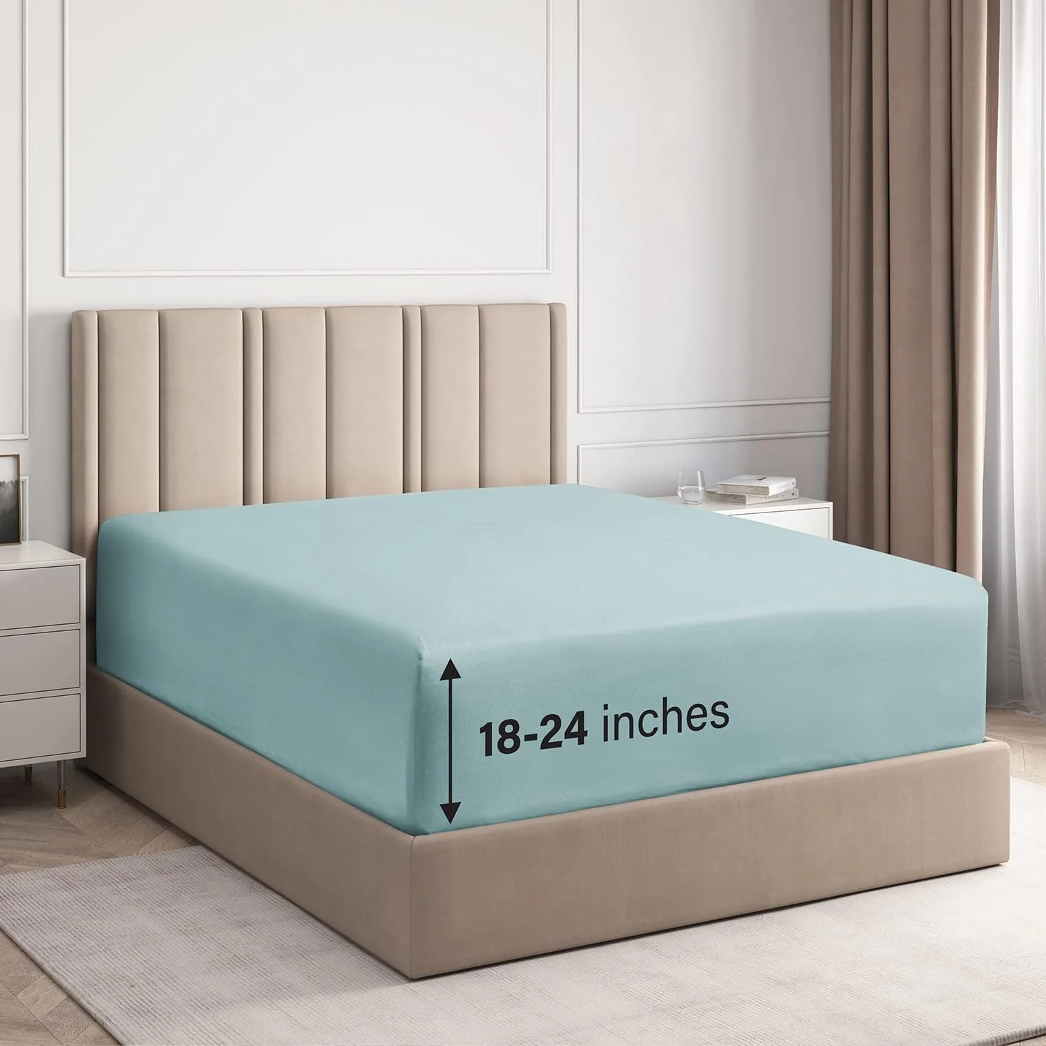 Cotton 400 Thread Count Deep Pocket Single Fitted Sheet - Image 27