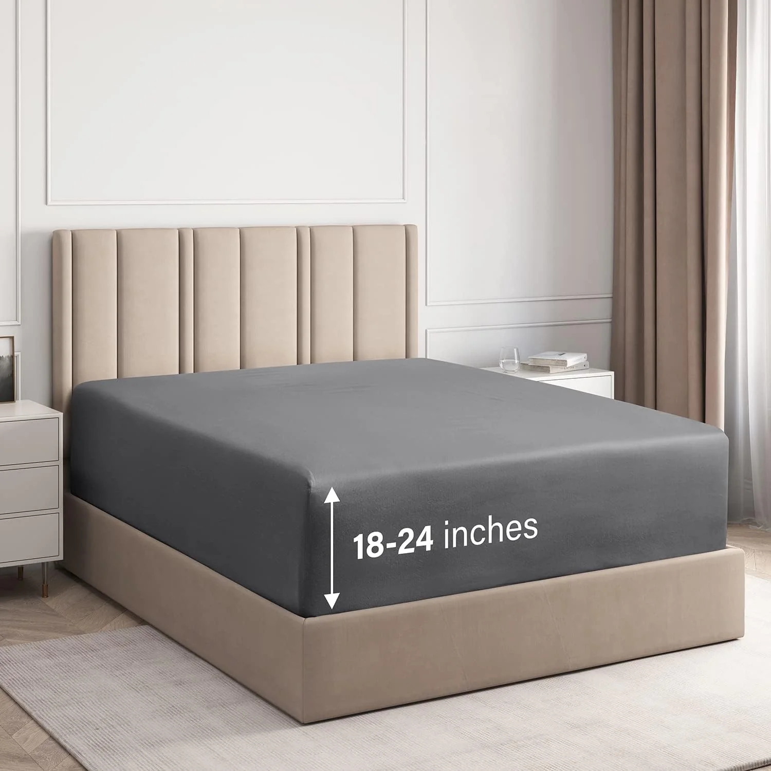 Cotton 400 Thread Count Deep Pocket Single Fitted Sheet - Image 29