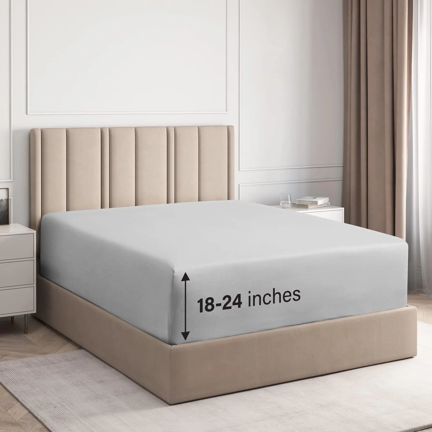 Cotton 400 Thread Count Deep Pocket Single Fitted Sheet - Image 34