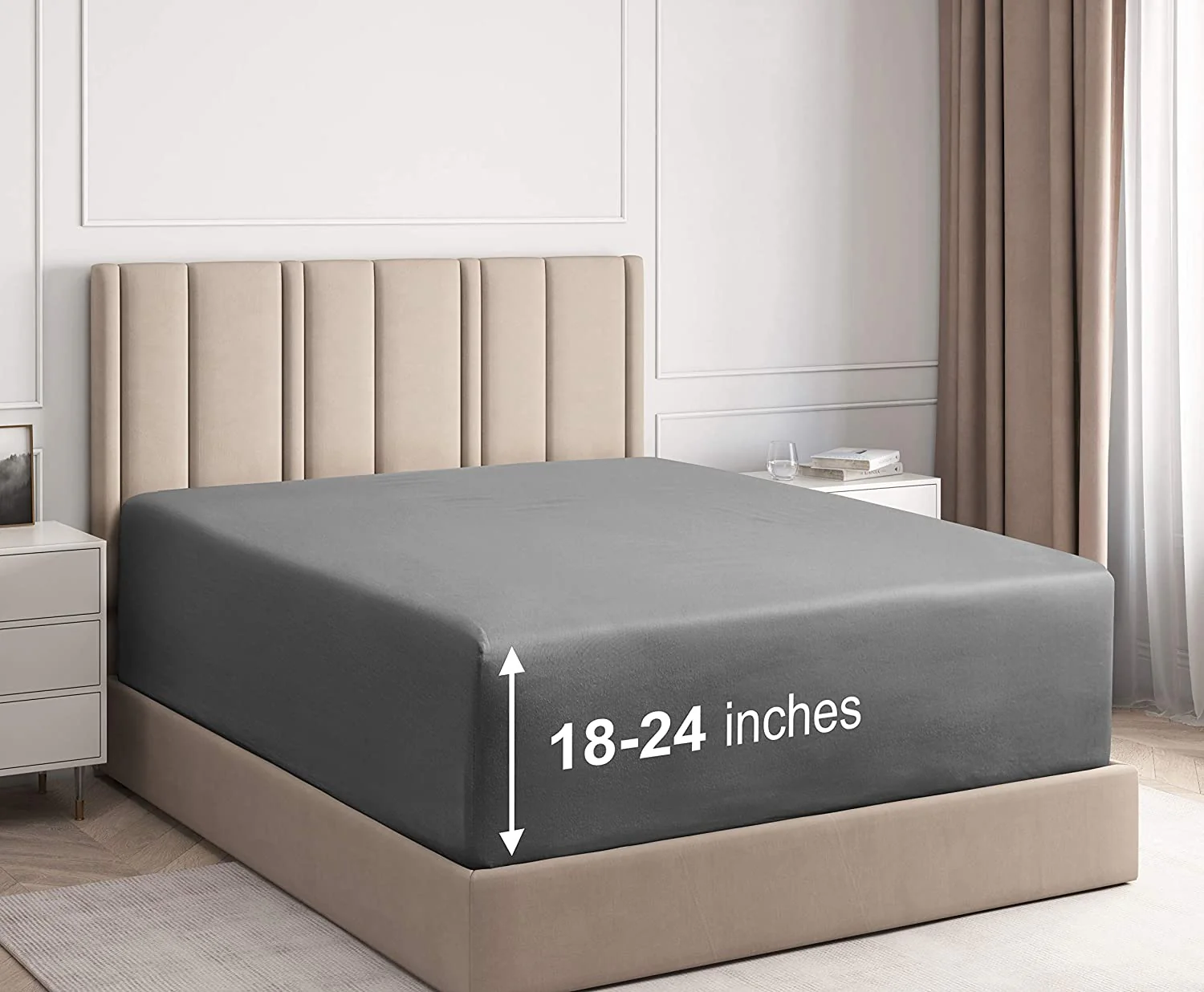 Cotton 400 Thread Count Deep Pocket Single Fitted Sheet - Image 4