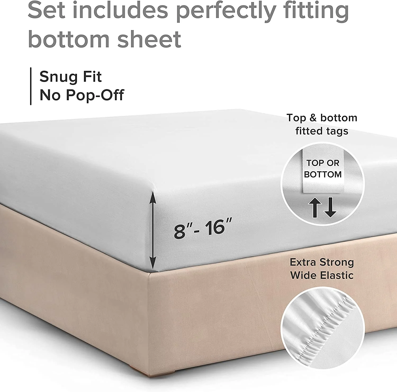 Cotton 400 Thread Count Standard Single Fitted Sheet - Image 14