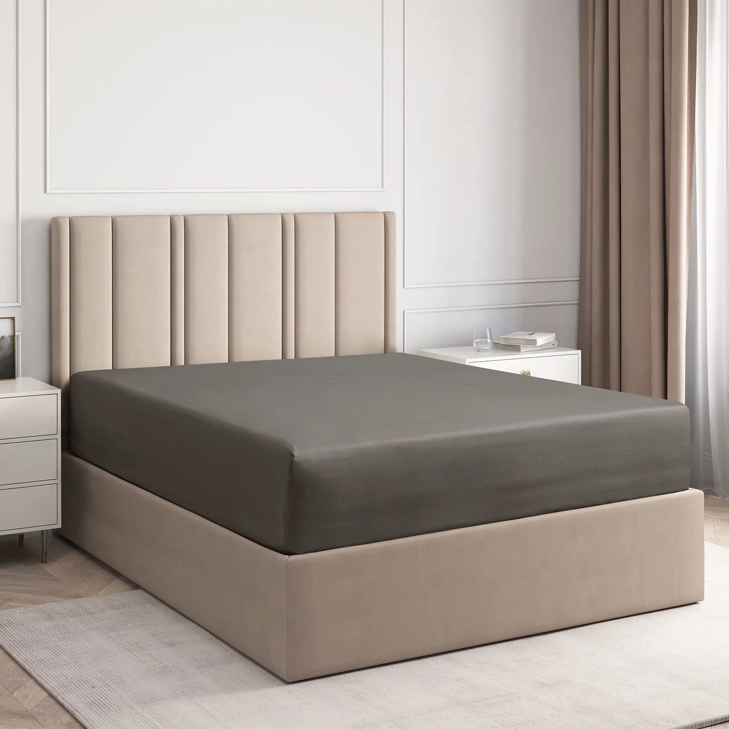 Cotton 400 Thread Count Standard Single Fitted Sheet - Image 37