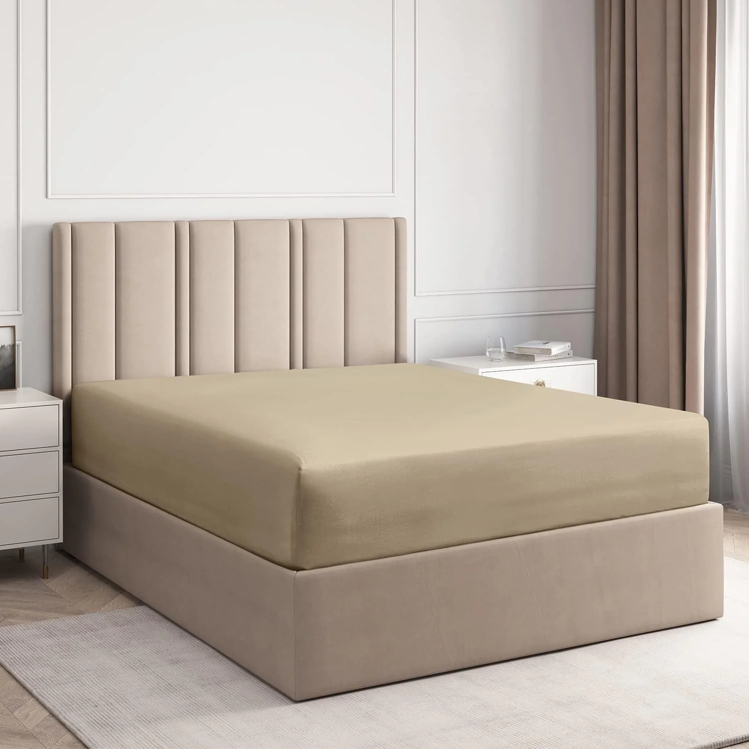 Cotton 400 Thread Count Standard Single Fitted Sheet - Image 38