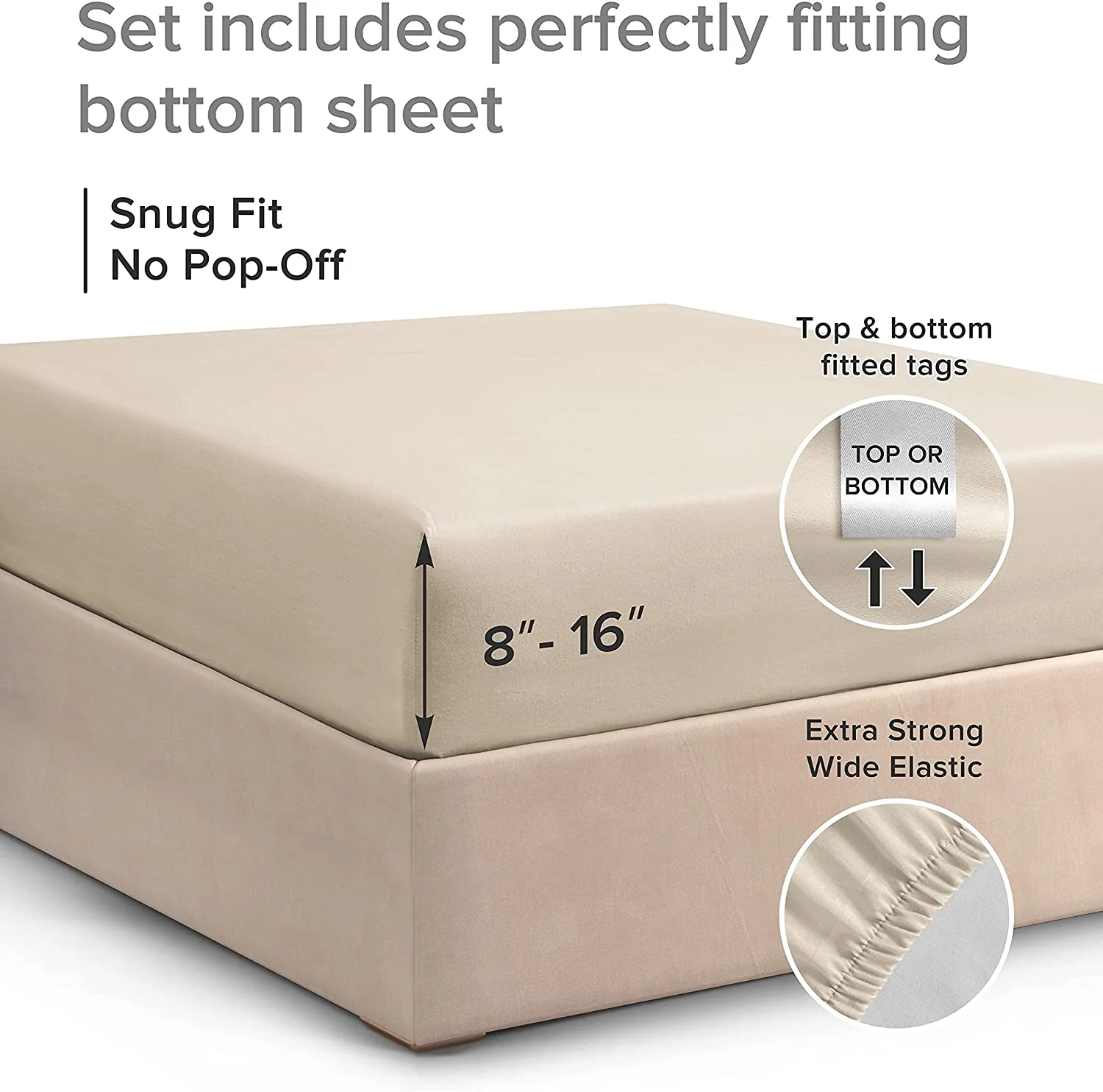 Cotton 400 Thread Count Standard Single Fitted Sheet - Image 4