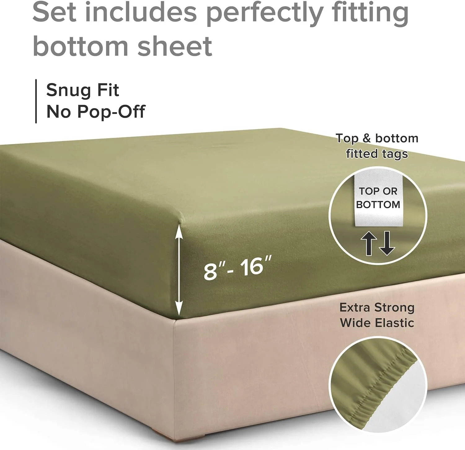 Cotton 400 Thread Count Standard Single Fitted Sheet - Image 41