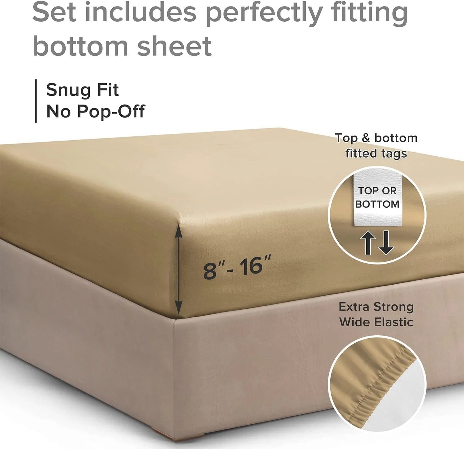 Cotton 400 Thread Count Standard Single Fitted Sheet - Image 46