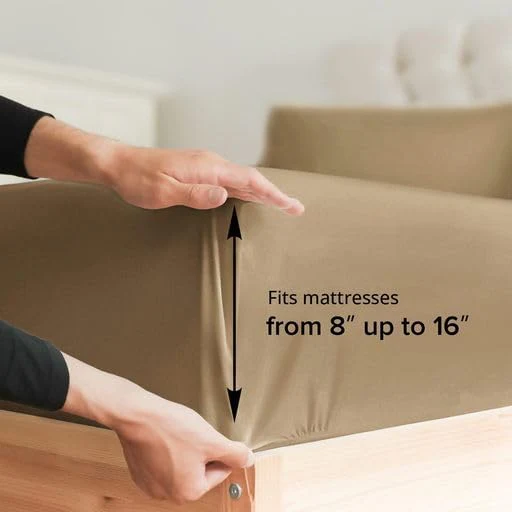 Cotton 400 Thread Count Standard Single Fitted Sheet - Image 47