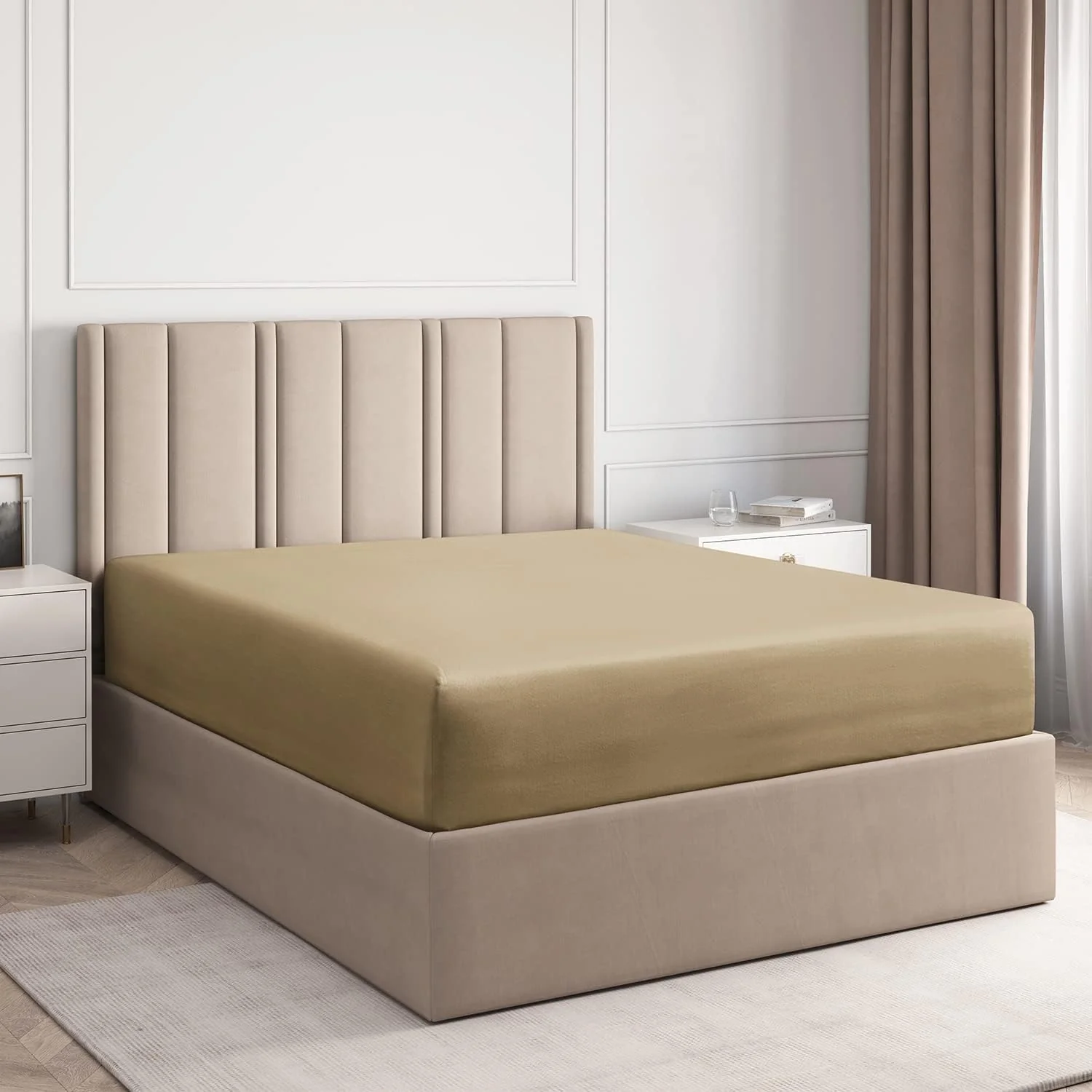 Cotton 400 Thread Count Standard Single Fitted Sheet - Image 48