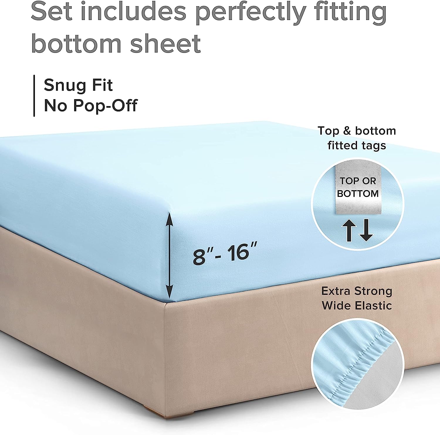 Cotton 400 Thread Count Standard Single Fitted Sheet - Image 50