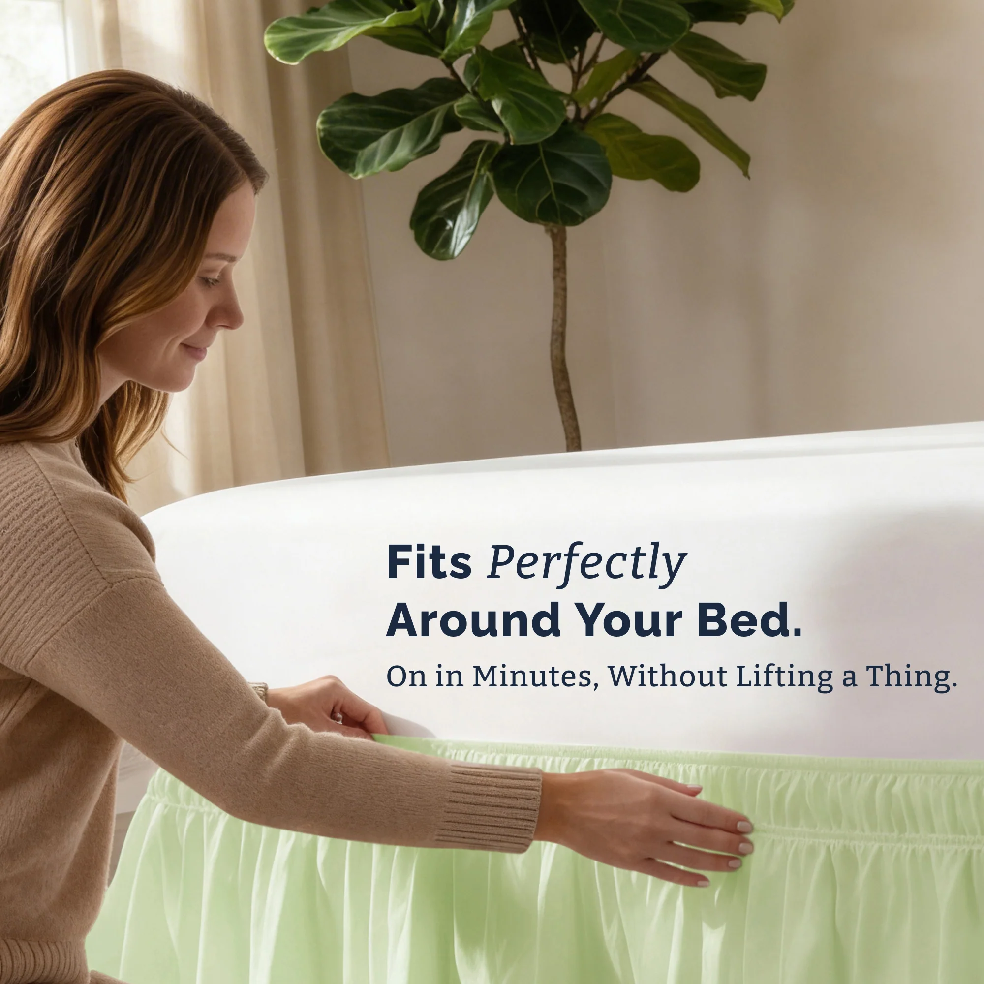 Ruffled Elastic Wrap Around Bedskirt 12 Inch Drop - Image 102