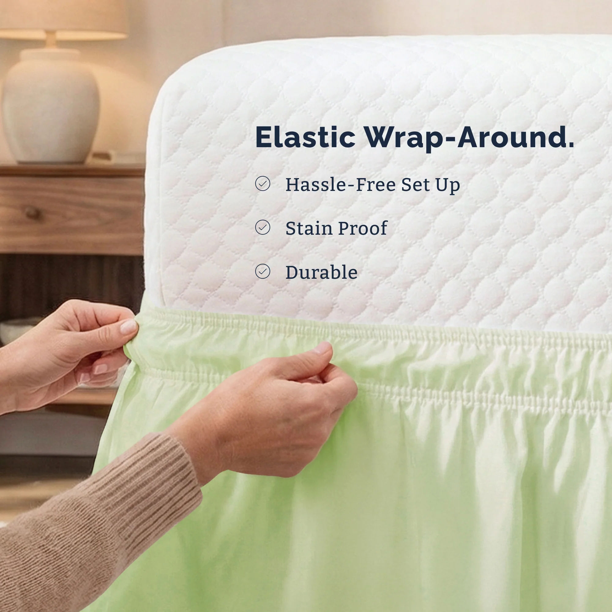 Ruffled Elastic Wrap Around Bedskirt 12 Inch Drop - Image 103