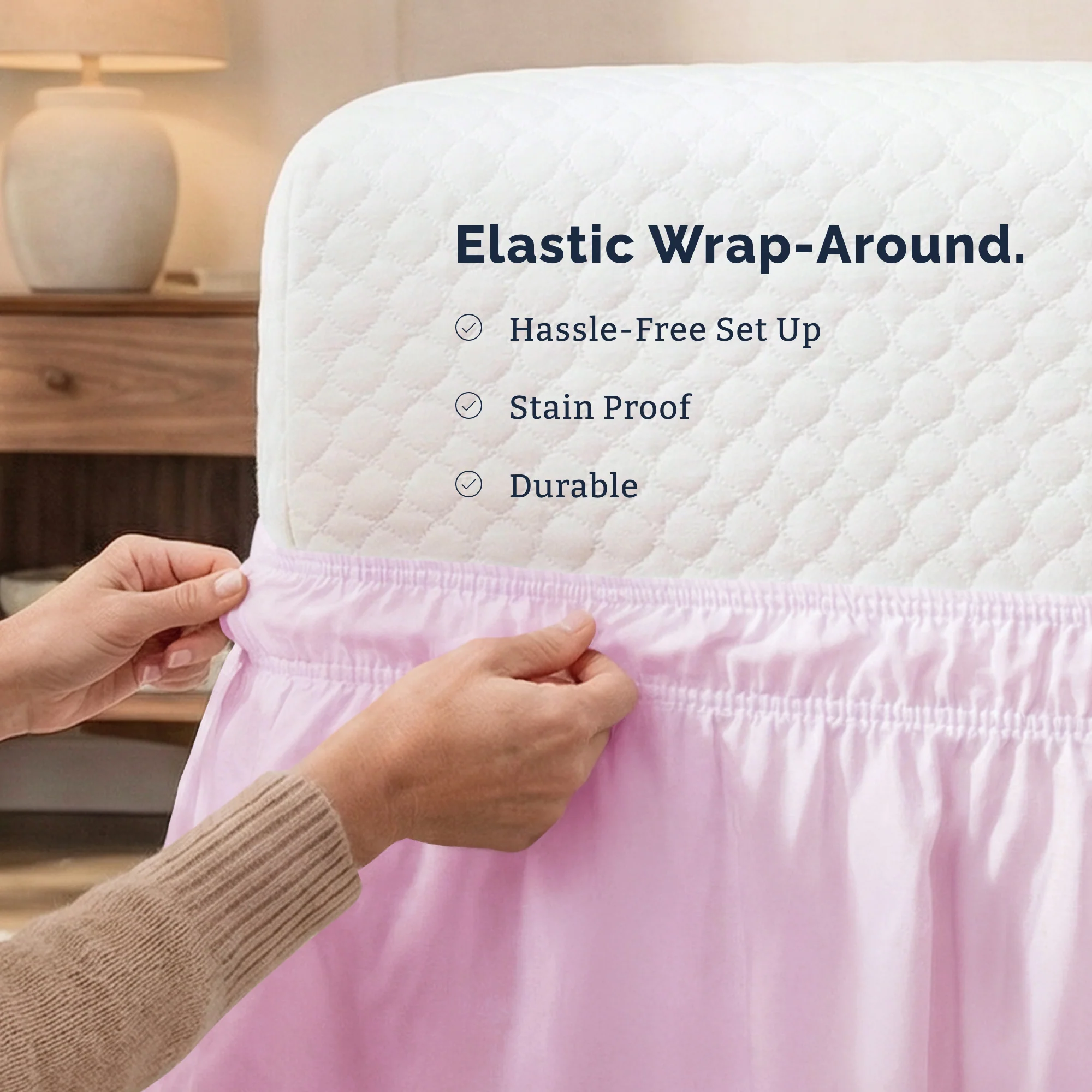 Ruffled Elastic Wrap Around Bedskirt 12 Inch Drop - Image 107