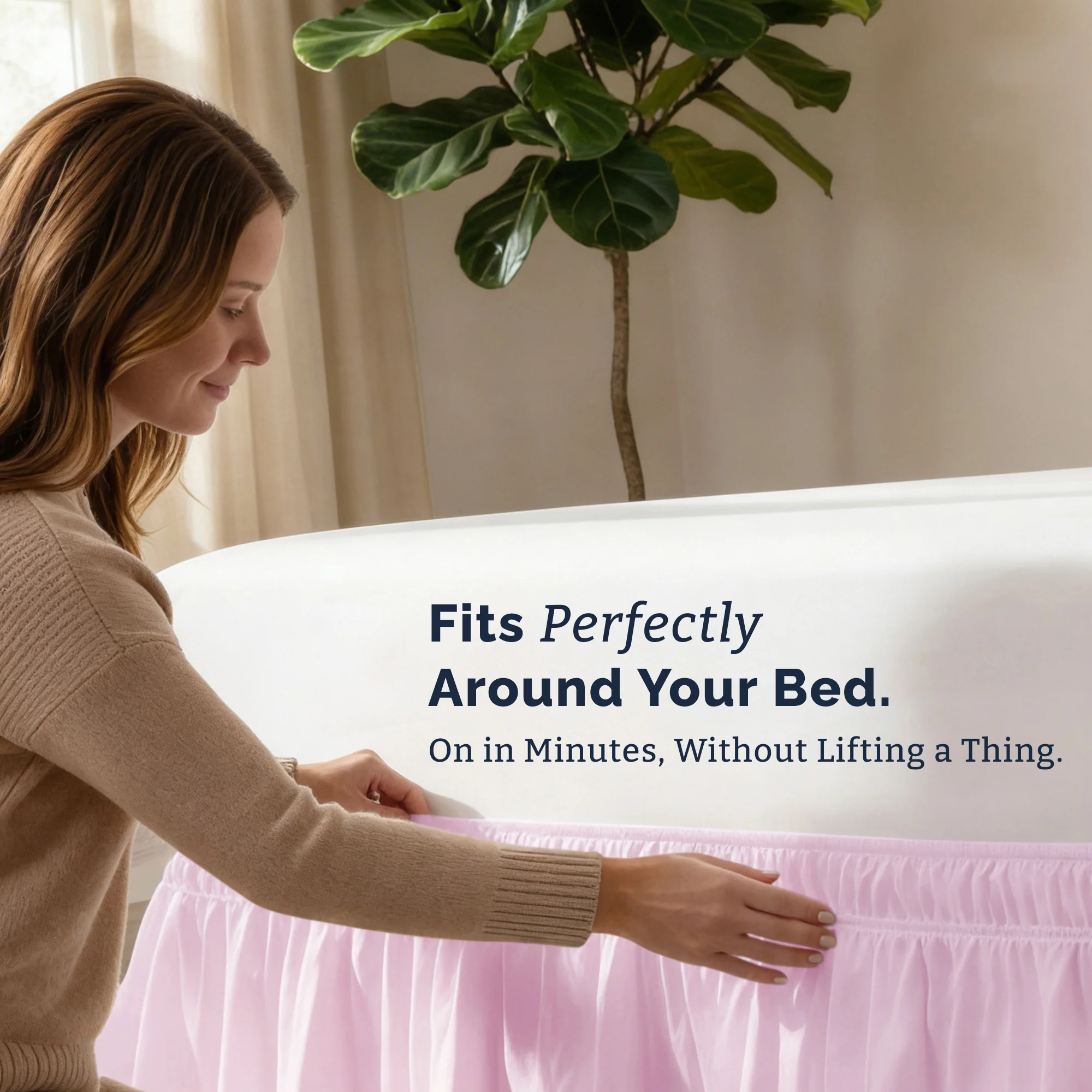 Ruffled Elastic Wrap Around Bedskirt 12 Inch Drop - Image 108