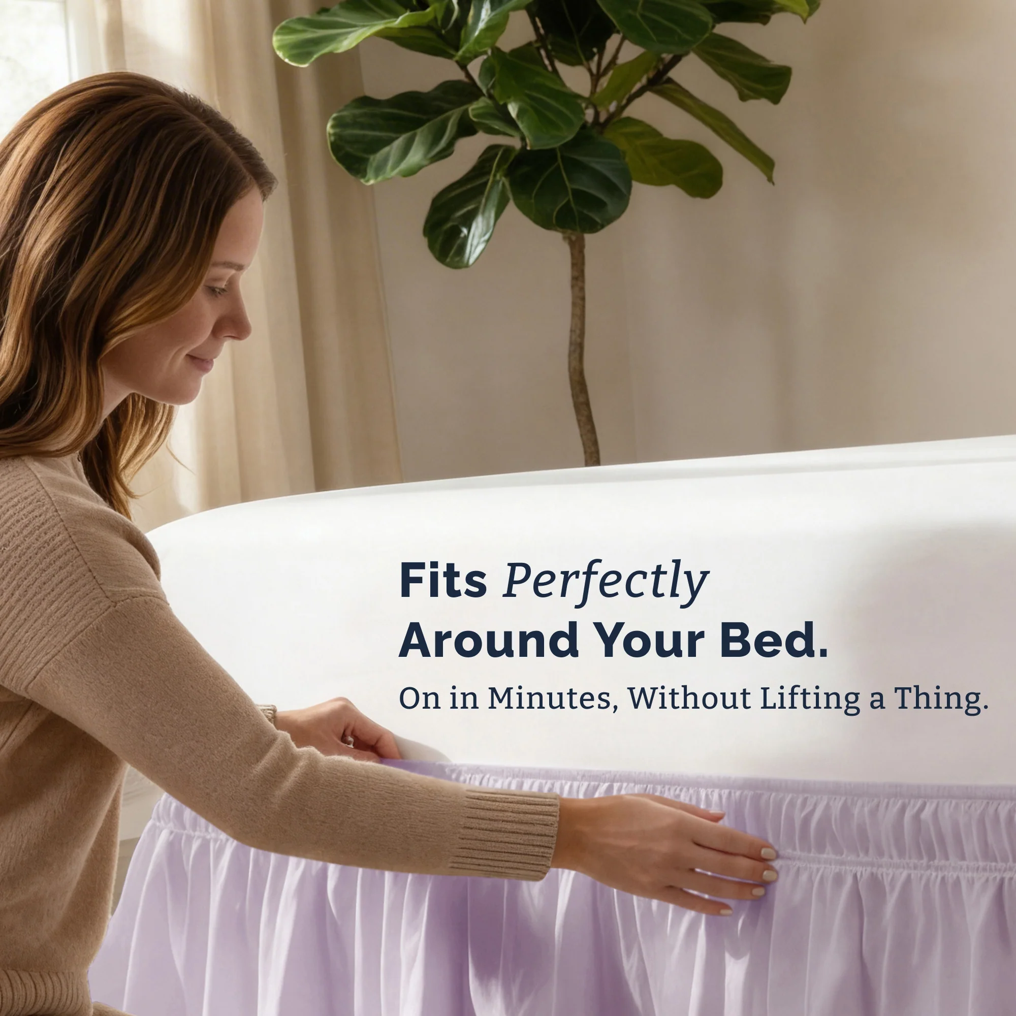 Ruffled Elastic Wrap Around Bedskirt 12 Inch Drop - Image 110