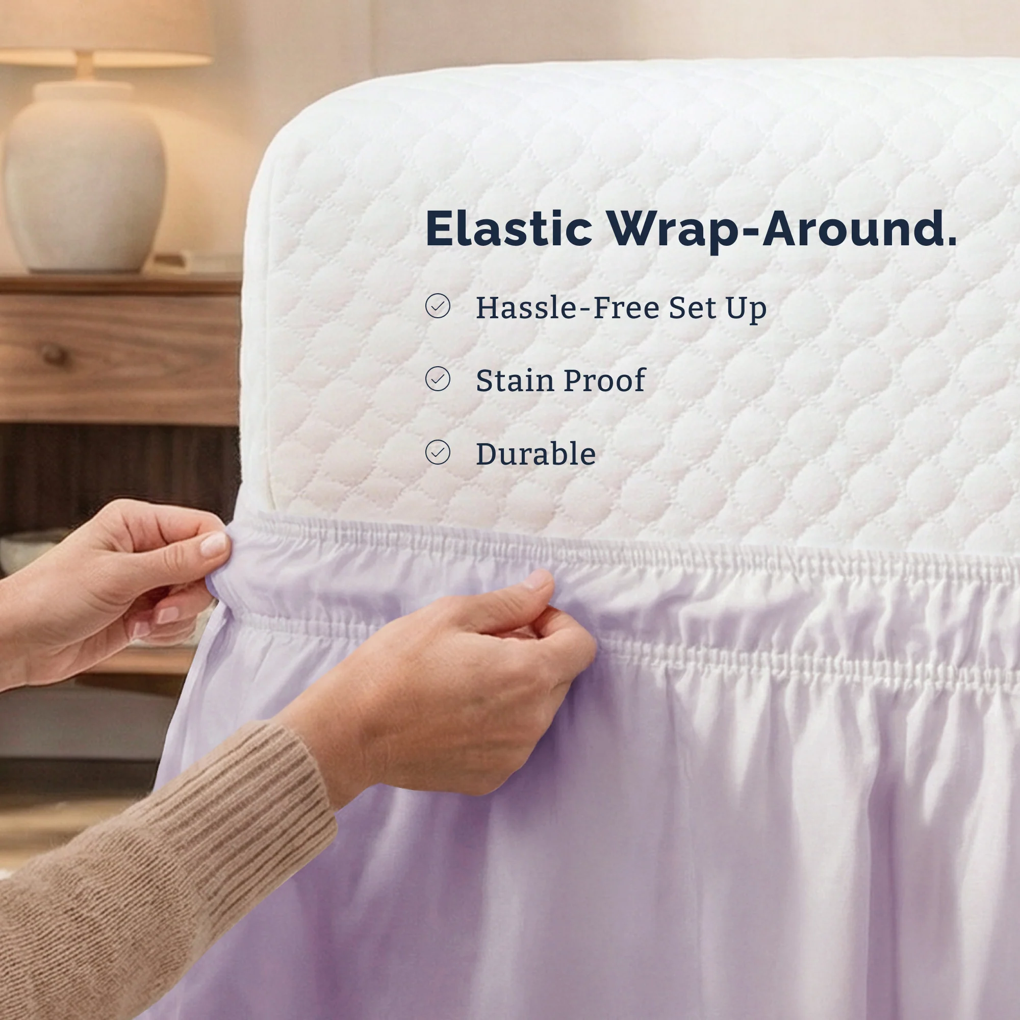 Ruffled Elastic Wrap Around Bedskirt 12 Inch Drop - Image 111