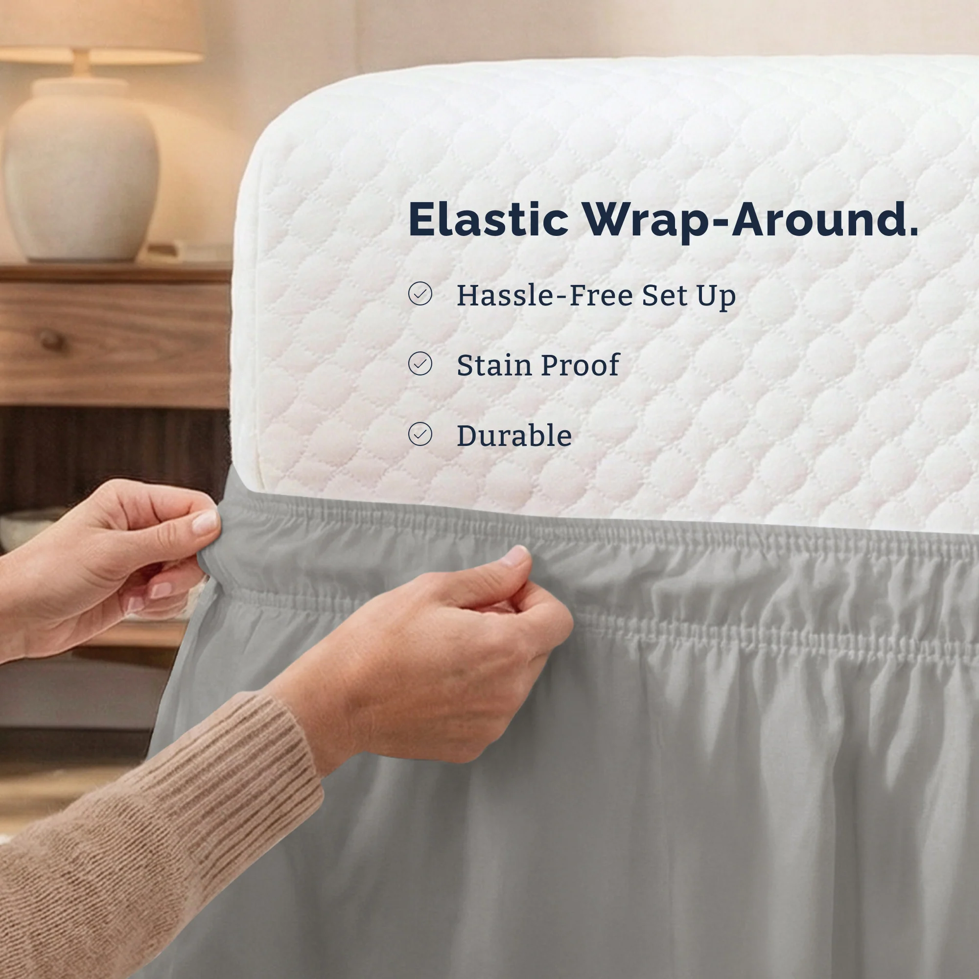 Ruffled Elastic Wrap Around Bedskirt 12 Inch Drop - Image 116