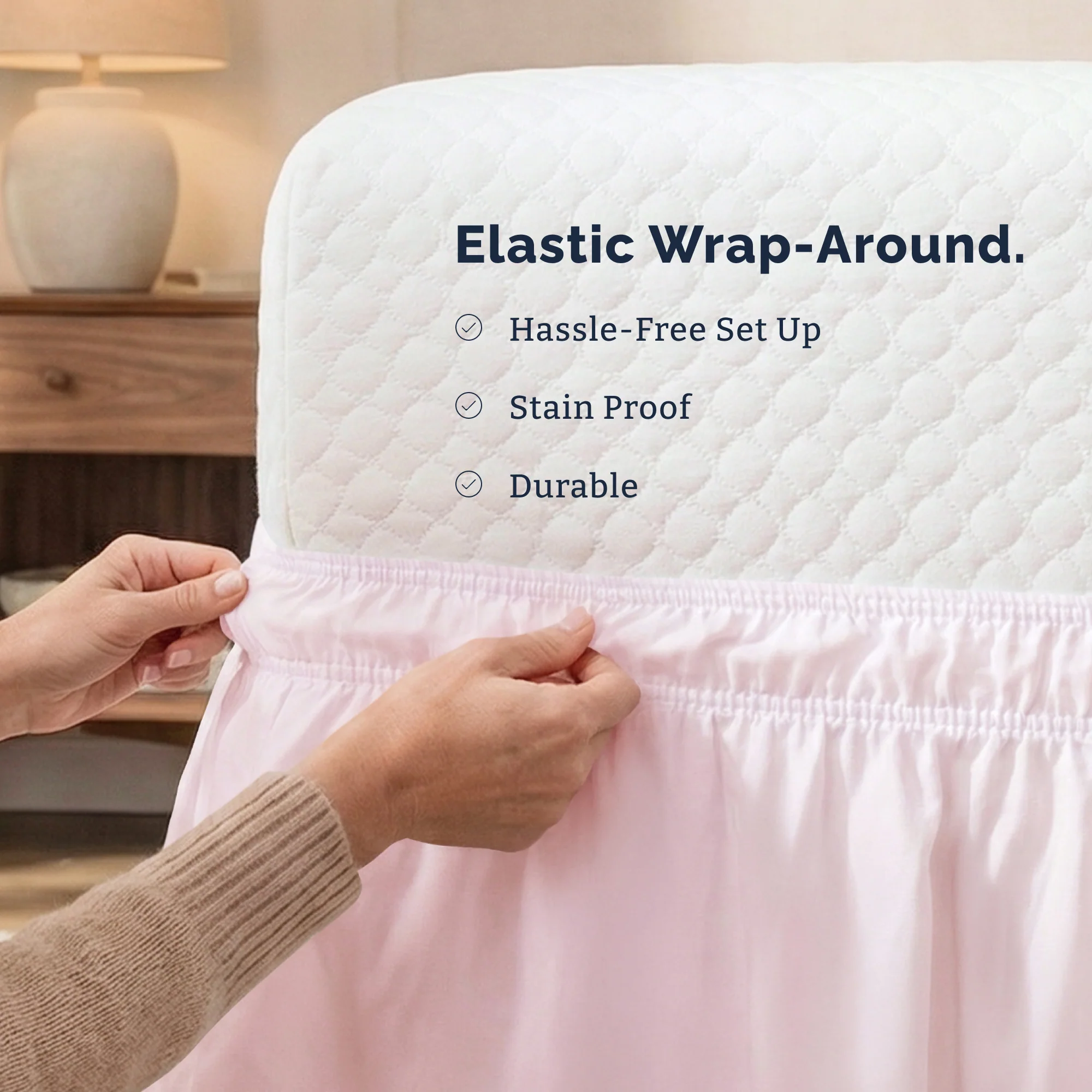 Ruffled Elastic Wrap Around Bedskirt 12 Inch Drop - Image 118