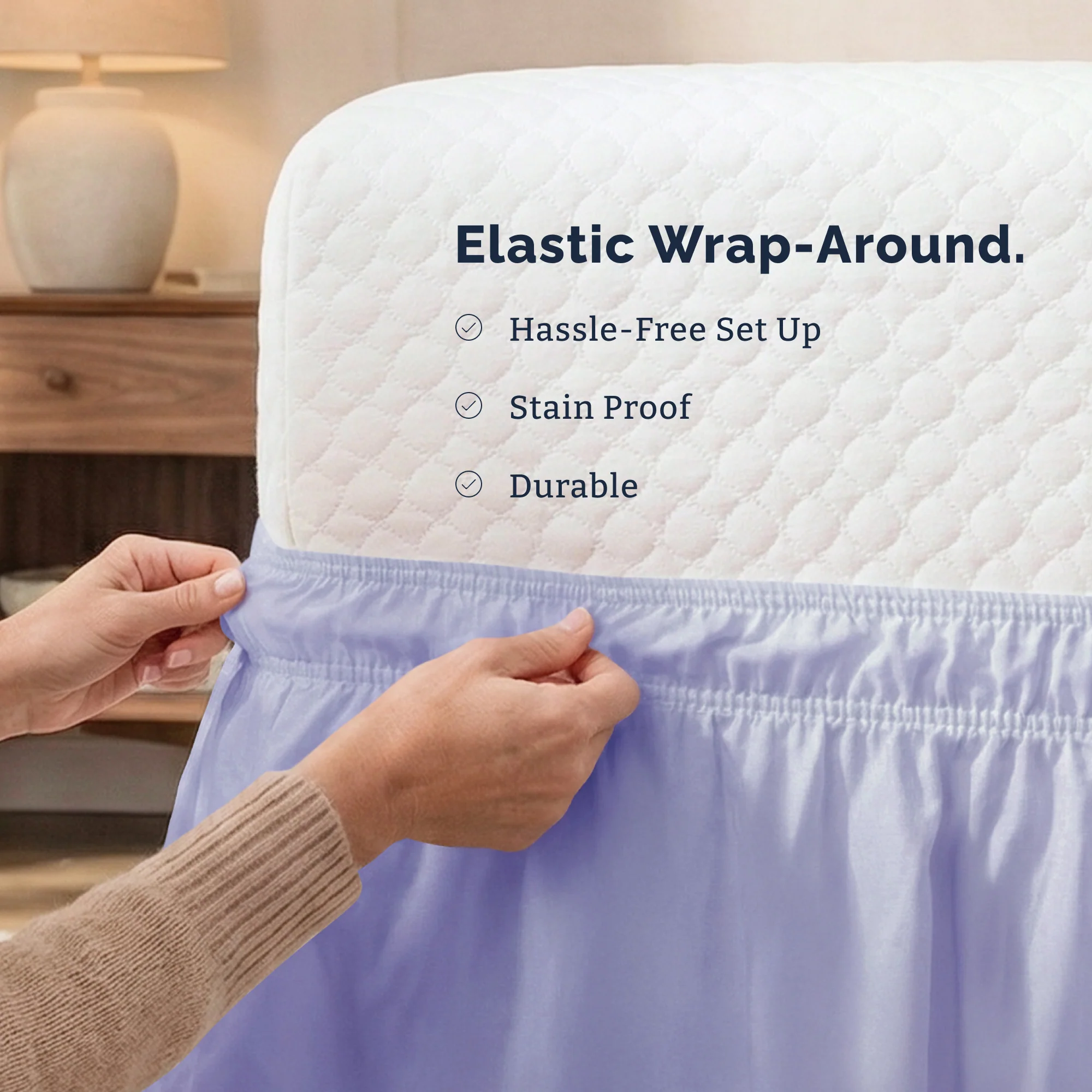 Ruffled Elastic Wrap Around Bedskirt 12 Inch Drop - Image 121