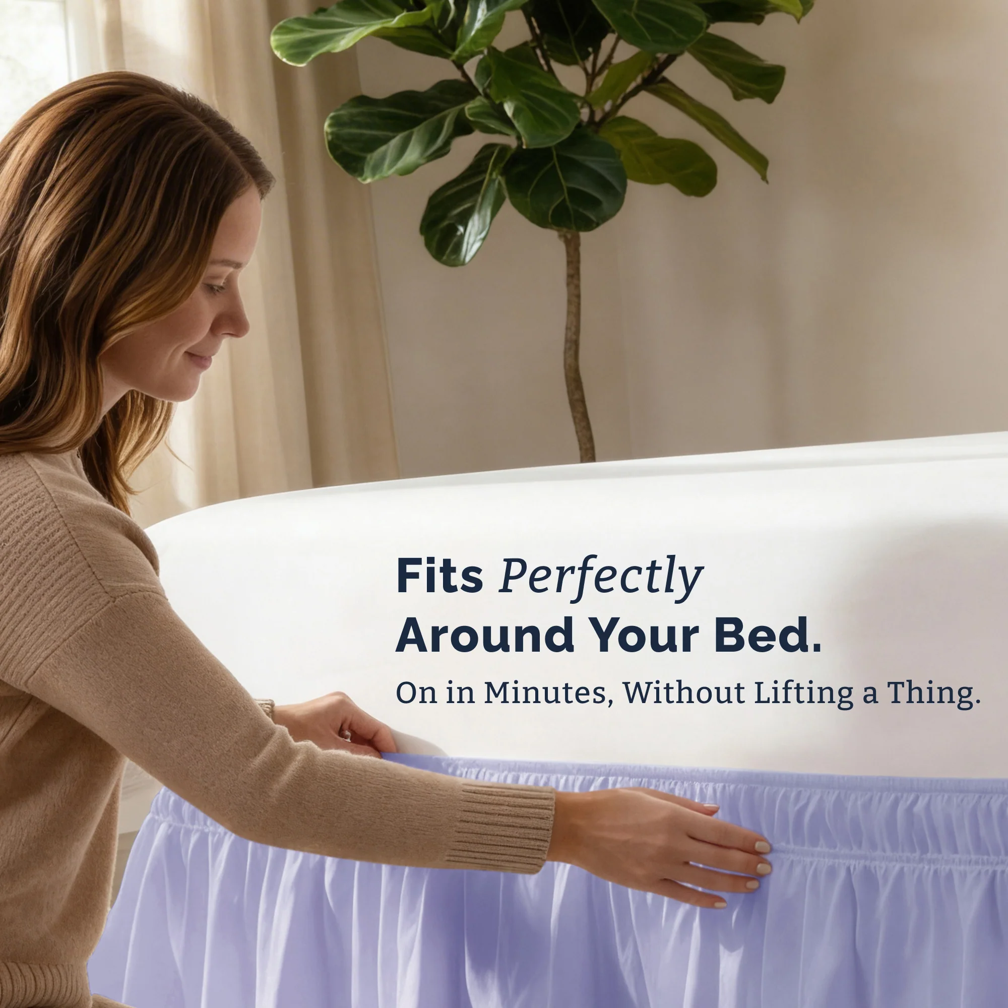 Ruffled Elastic Wrap Around Bedskirt 12 Inch Drop - Image 123