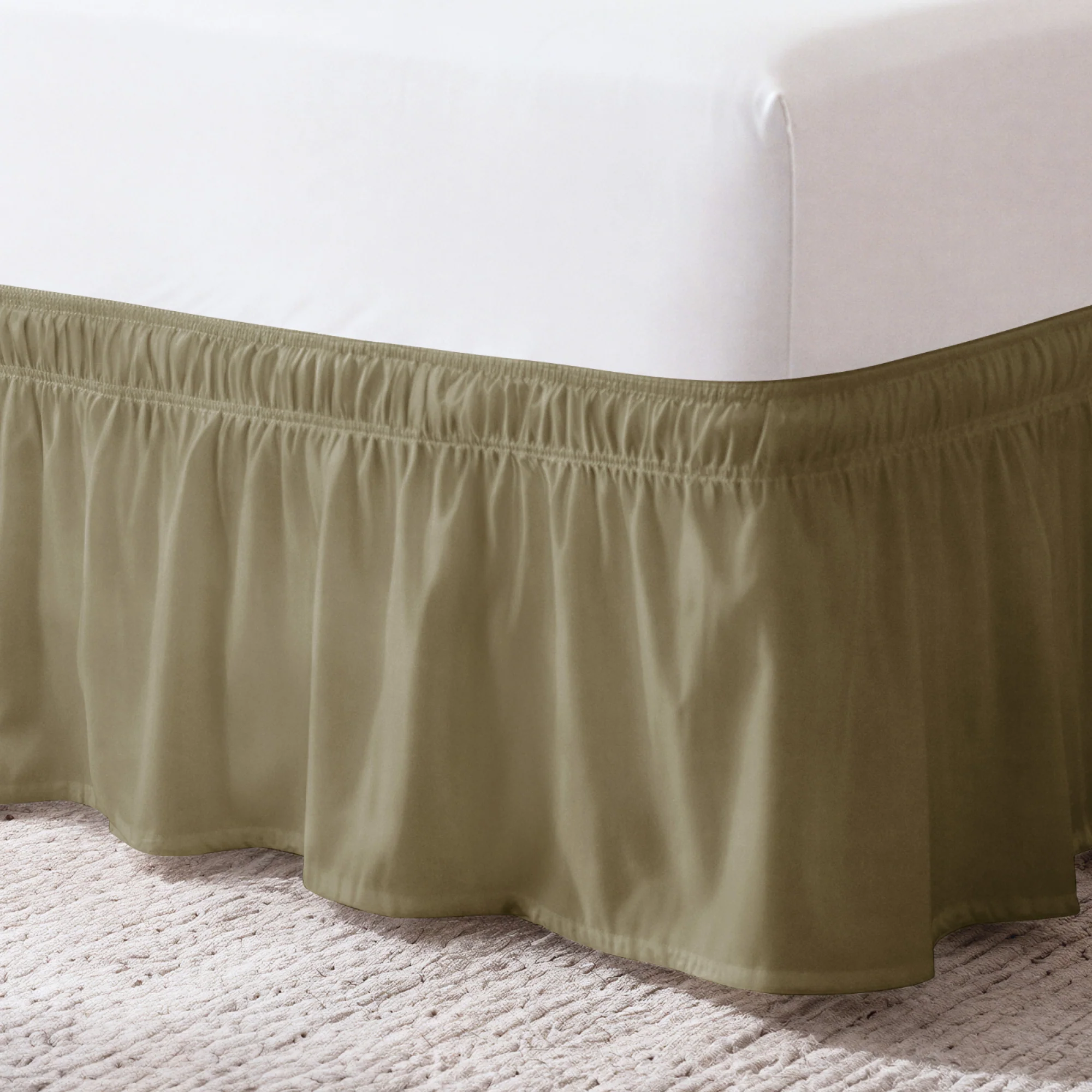 Ruffled Elastic Wrap Around Bedskirt 12 Inch Drop - Image 126
