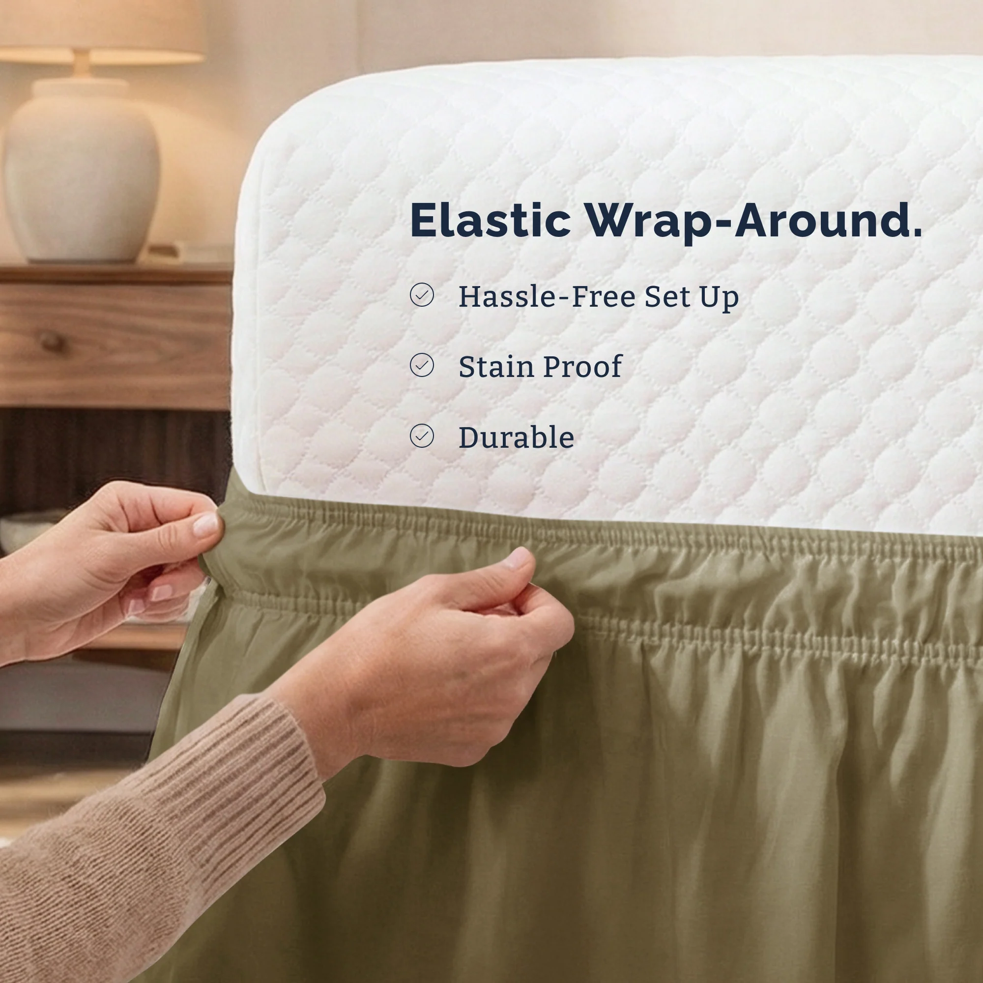 Ruffled Elastic Wrap Around Bedskirt 12 Inch Drop - Image 127