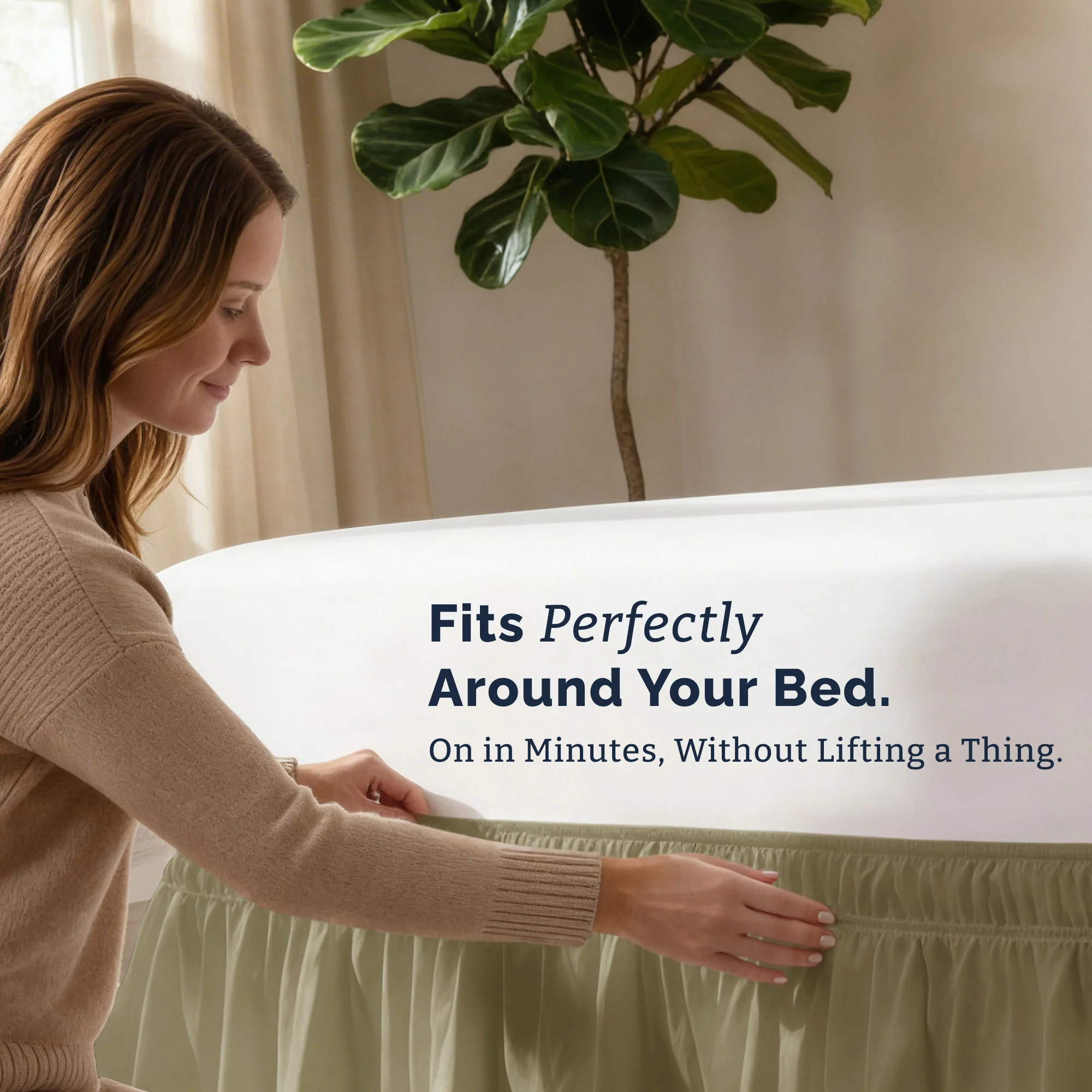 Ruffled Elastic Wrap Around Bedskirt 12 Inch Drop - Image 128