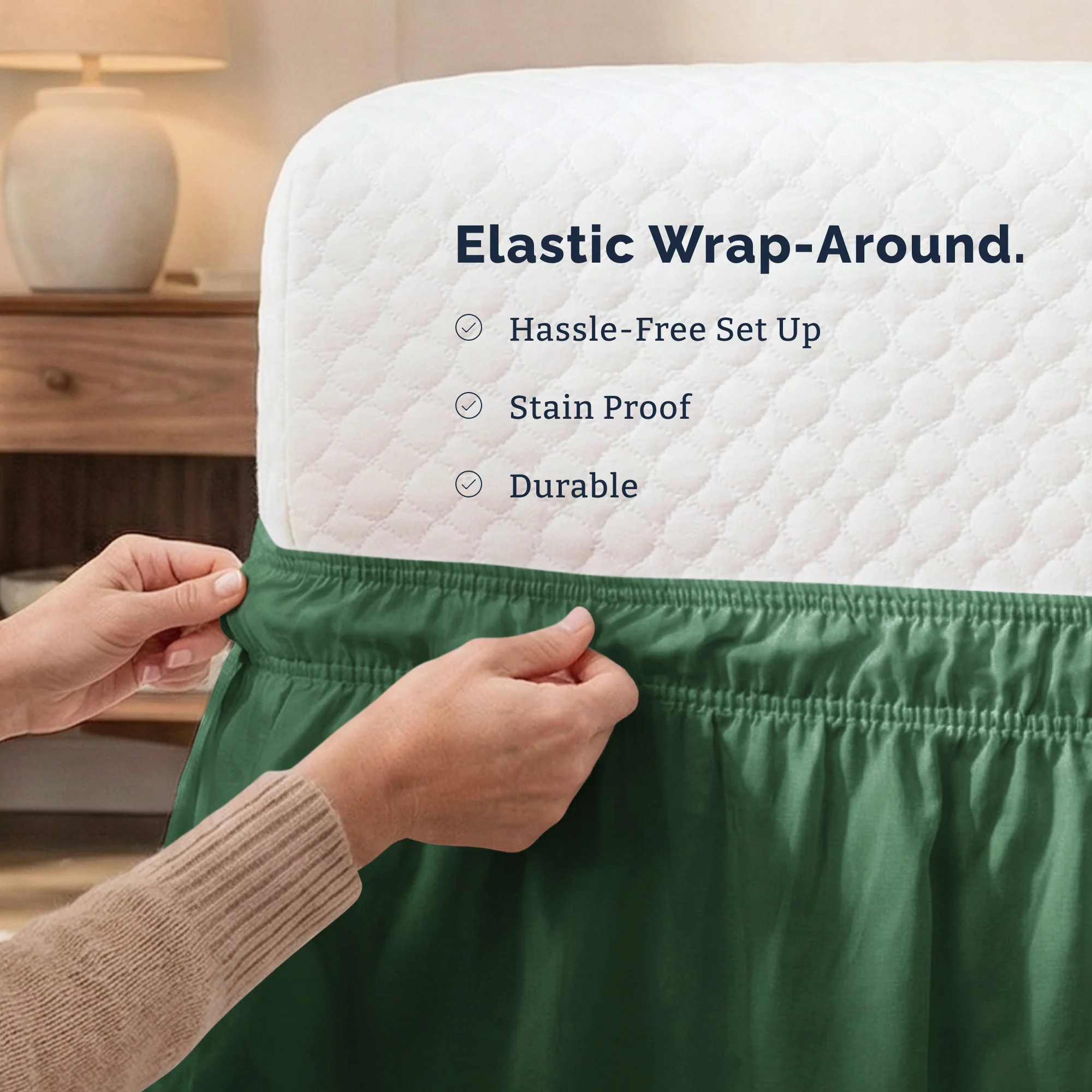 Ruffled Elastic Wrap Around Bedskirt 12 Inch Drop - Image 130