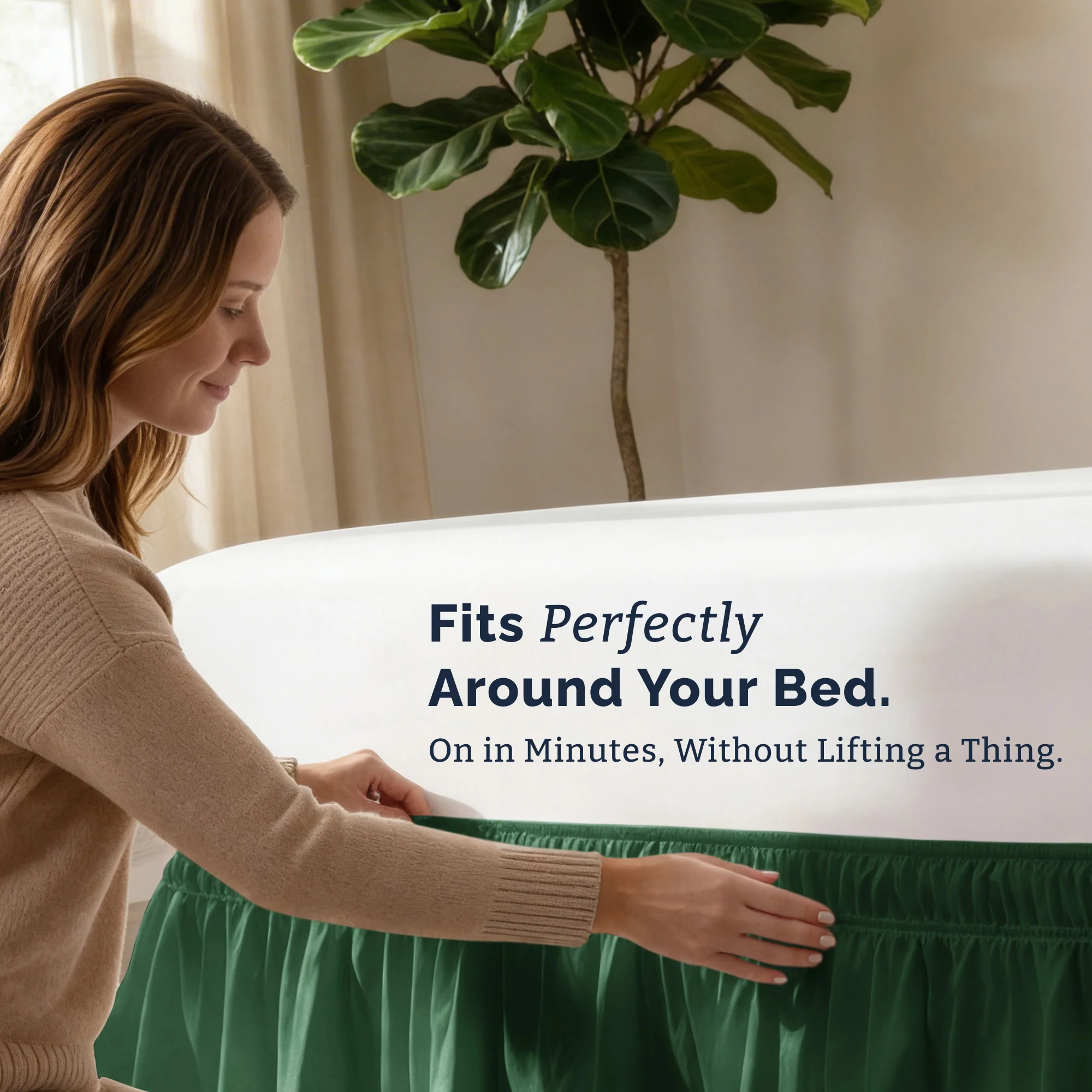 Ruffled Elastic Wrap Around Bedskirt 12 Inch Drop - Image 132