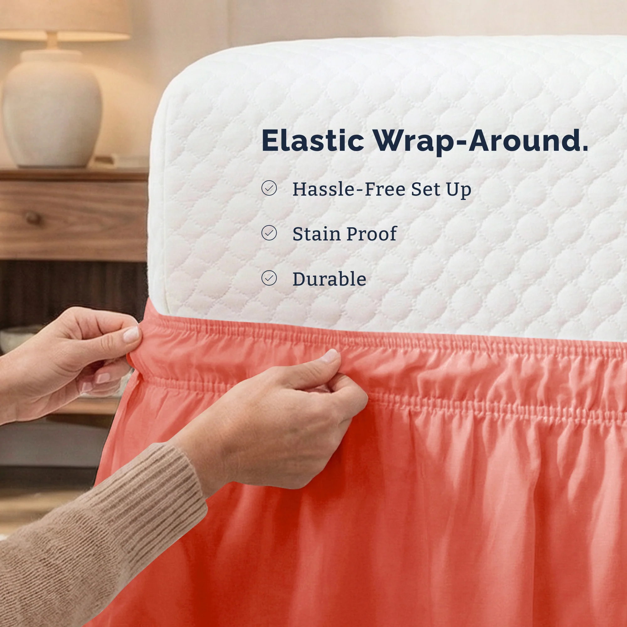 Ruffled Elastic Wrap Around Bedskirt 12 Inch Drop - Image 134