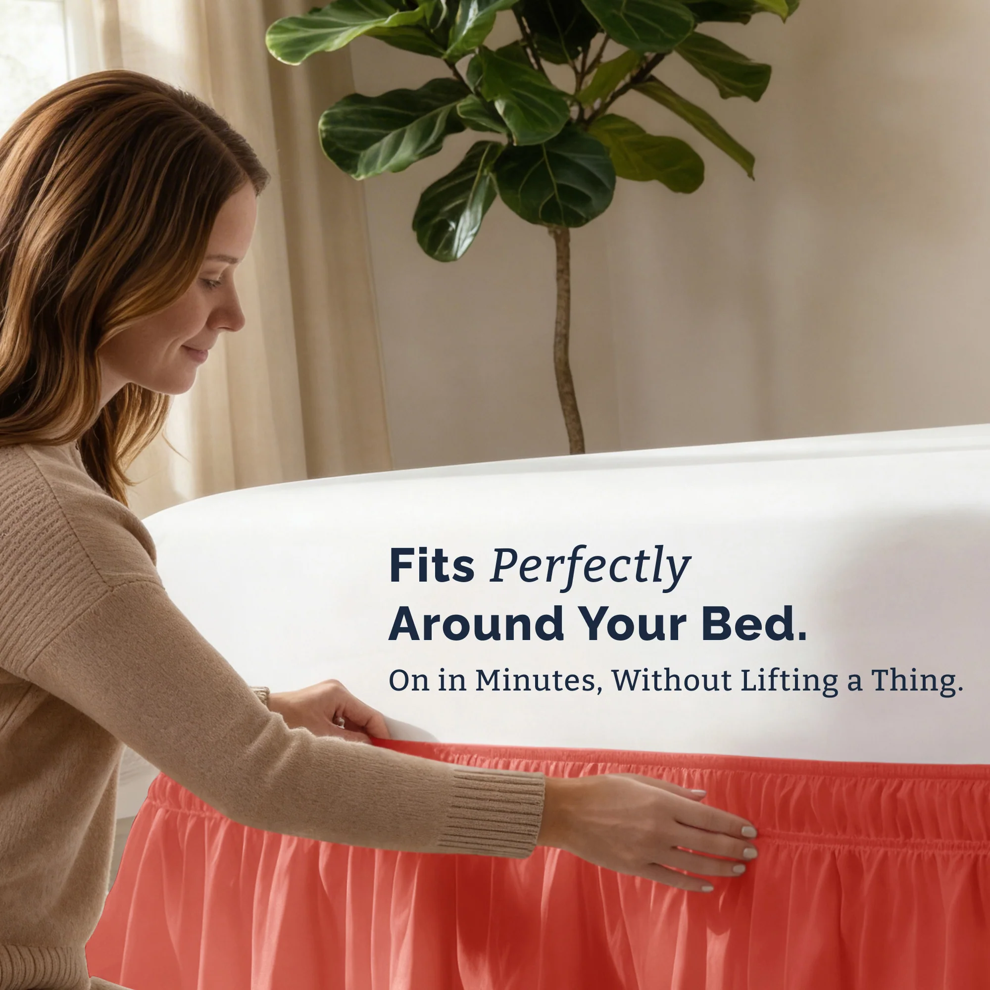 Ruffled Elastic Wrap Around Bedskirt 12 Inch Drop - Image 136