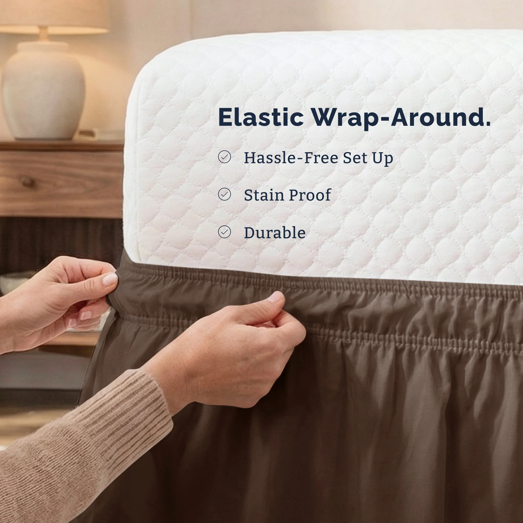 Ruffled Elastic Wrap Around Bedskirt 12 Inch Drop - Image 138