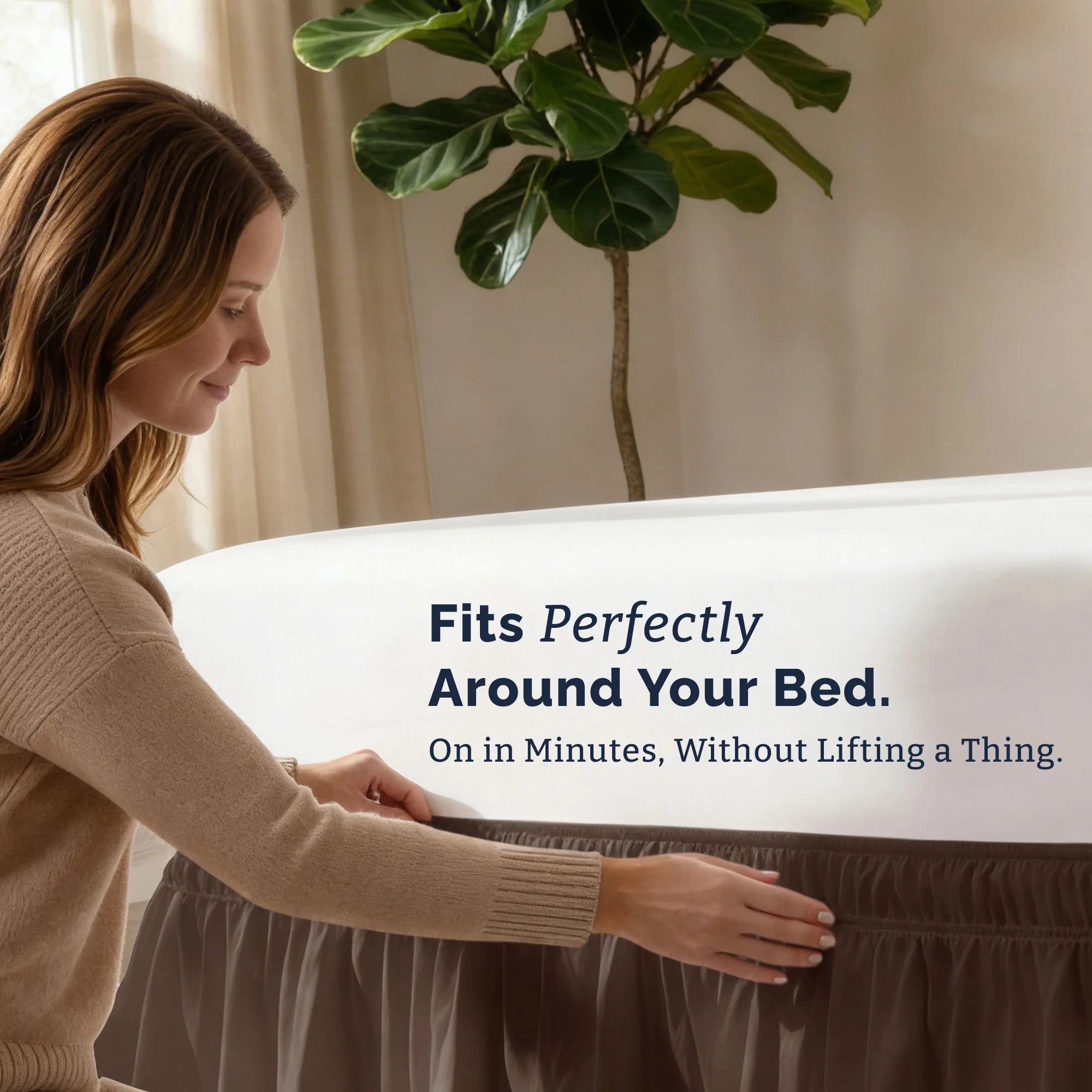 Ruffled Elastic Wrap Around Bedskirt 12 Inch Drop - Image 139