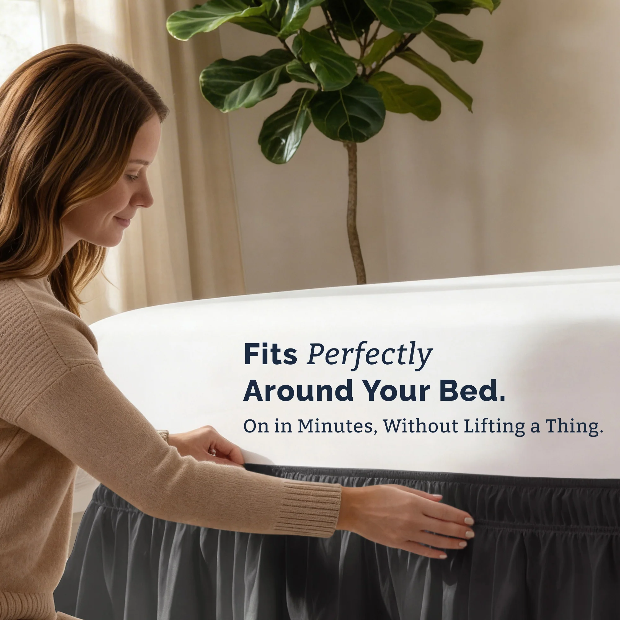 Ruffled Elastic Wrap Around Bedskirt 12 Inch Drop - Image 144