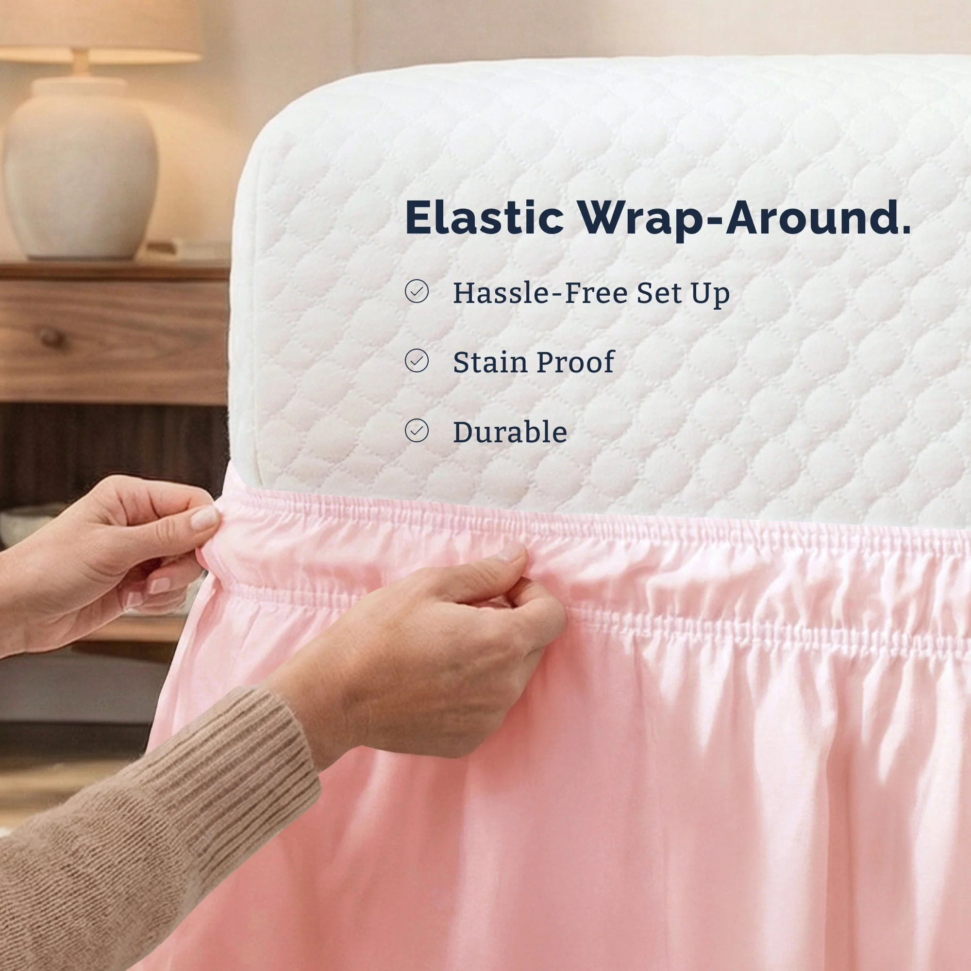 Ruffled Elastic Wrap Around Bedskirt 12 Inch Drop - Image 145