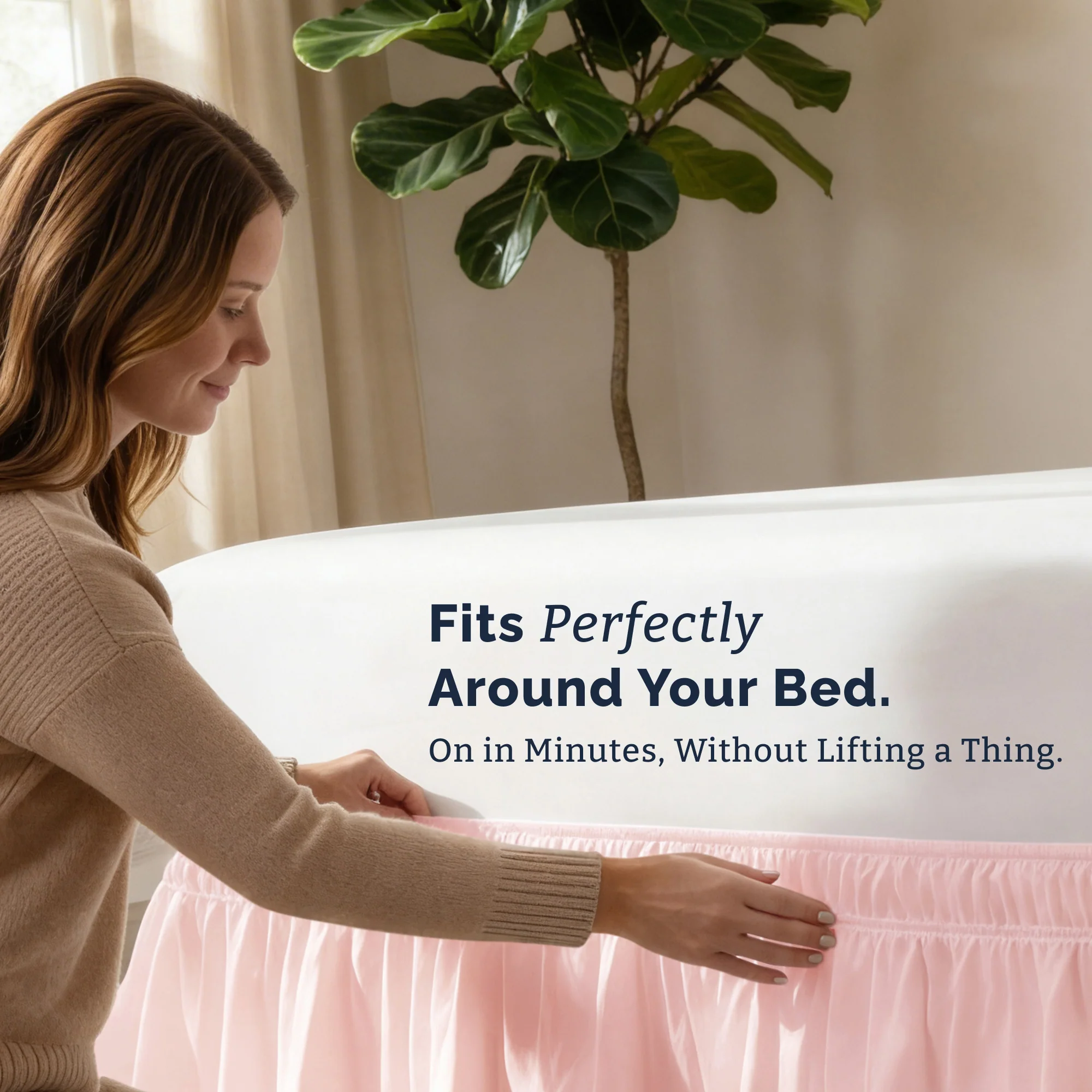 Ruffled Elastic Wrap Around Bedskirt 12 Inch Drop - Image 146