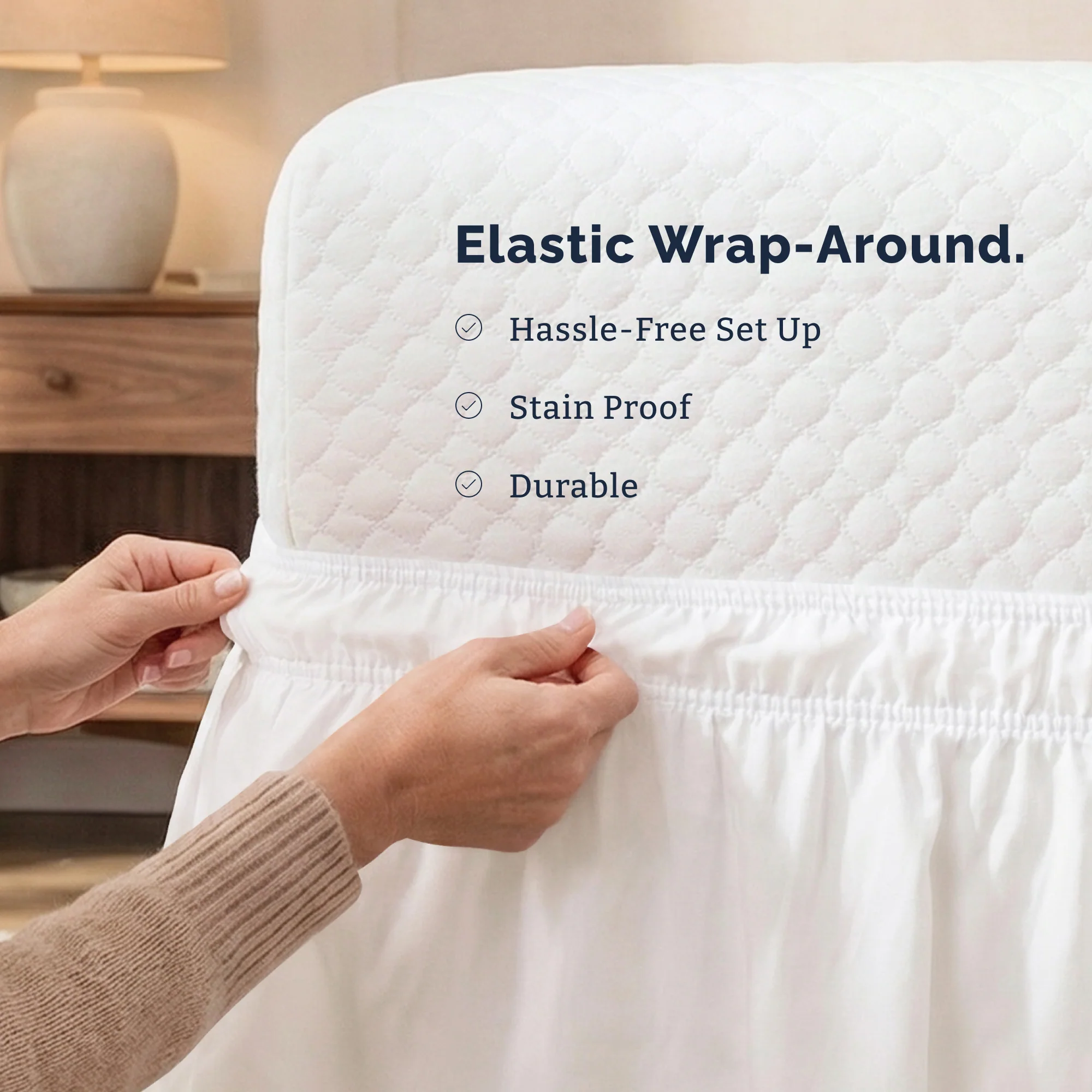 Ruffled Elastic Wrap Around Bedskirt 12 Inch Drop - Image 150